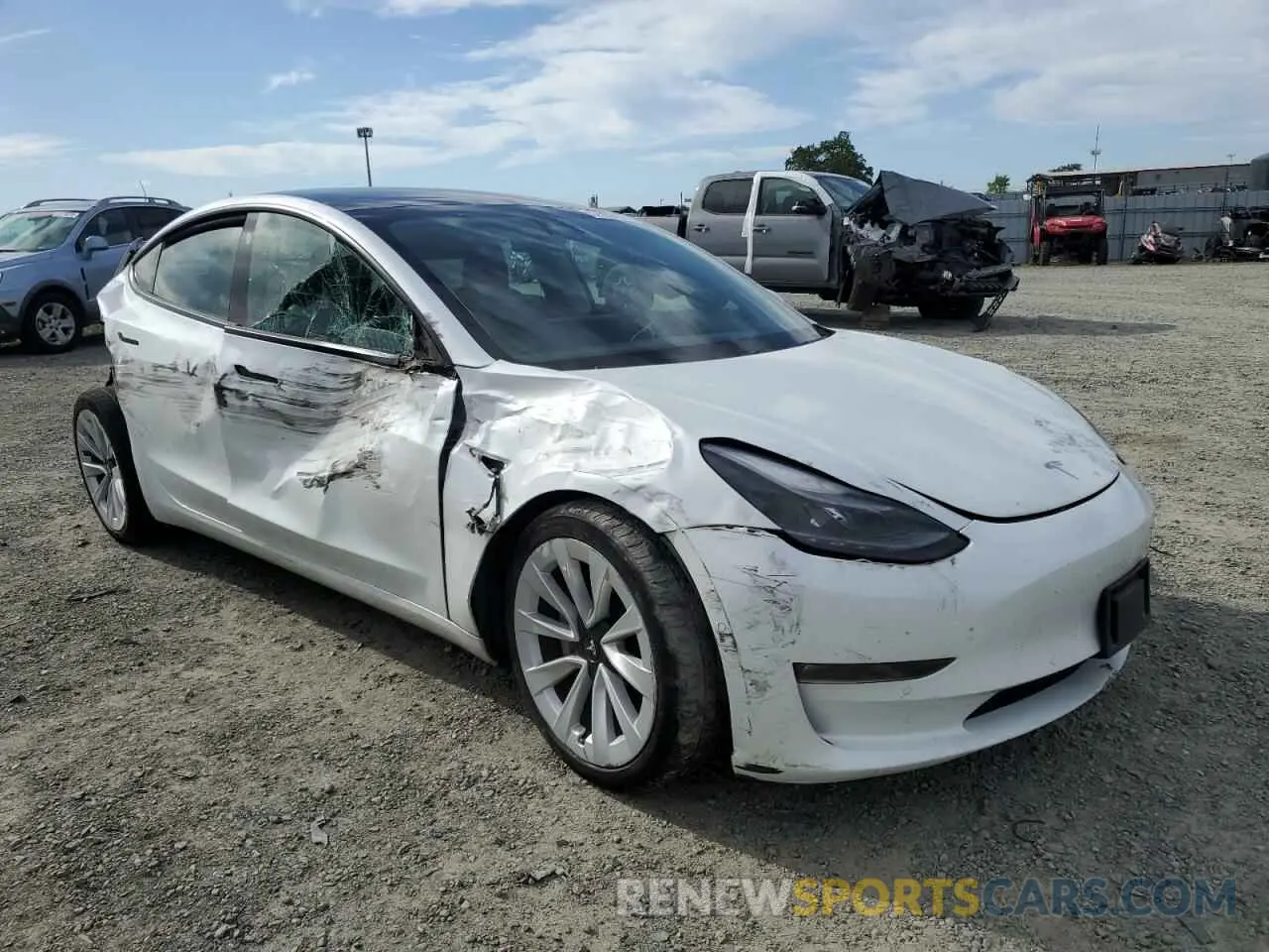 4 fotografías del automóvil dañado 5YJ3E1EB7MF874304 TESLA MODEL 3 2021