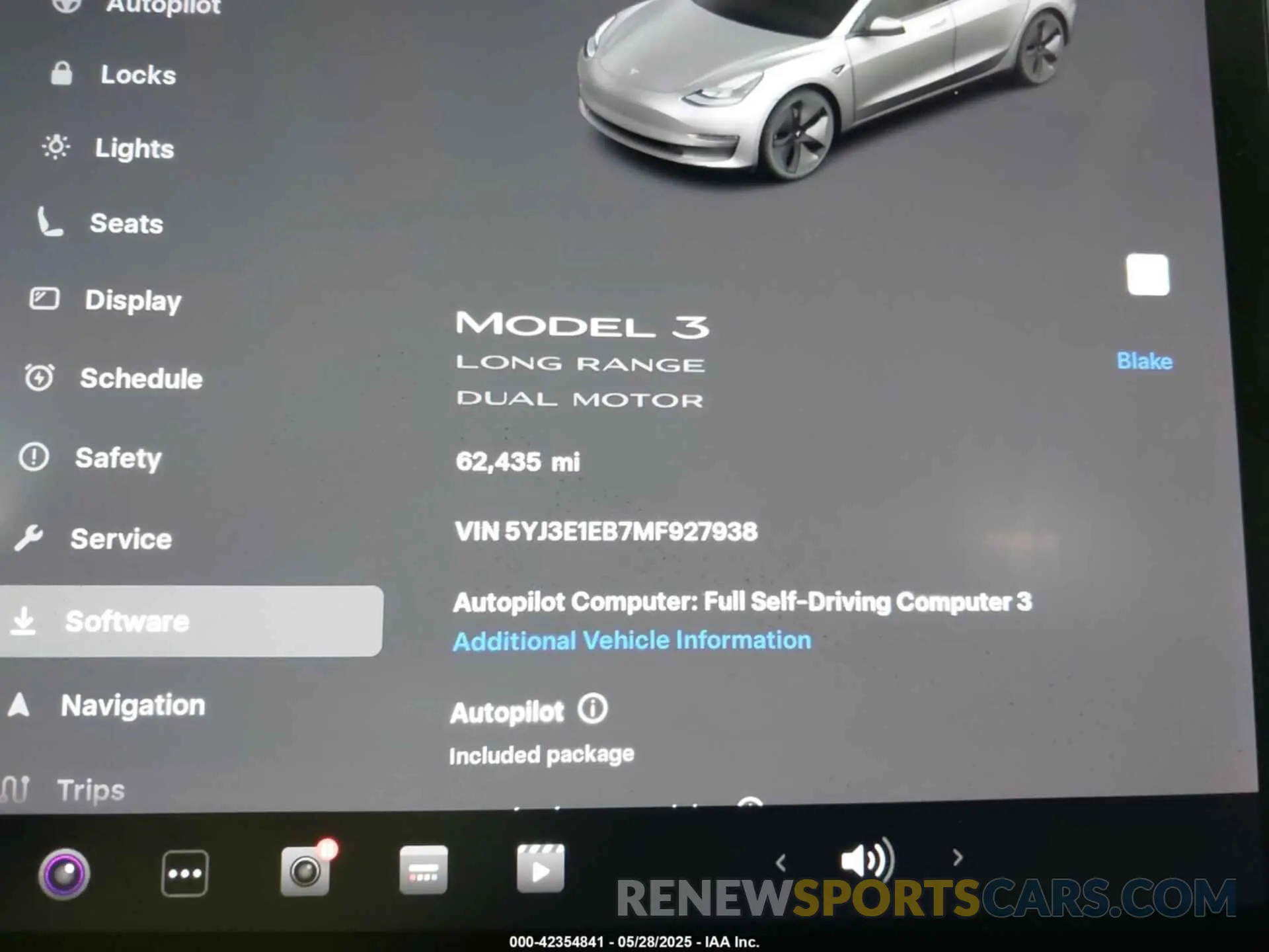 7 fotografías del automóvil dañado 5YJ3E1EB7MF927938 TESLA MODEL 3 2021