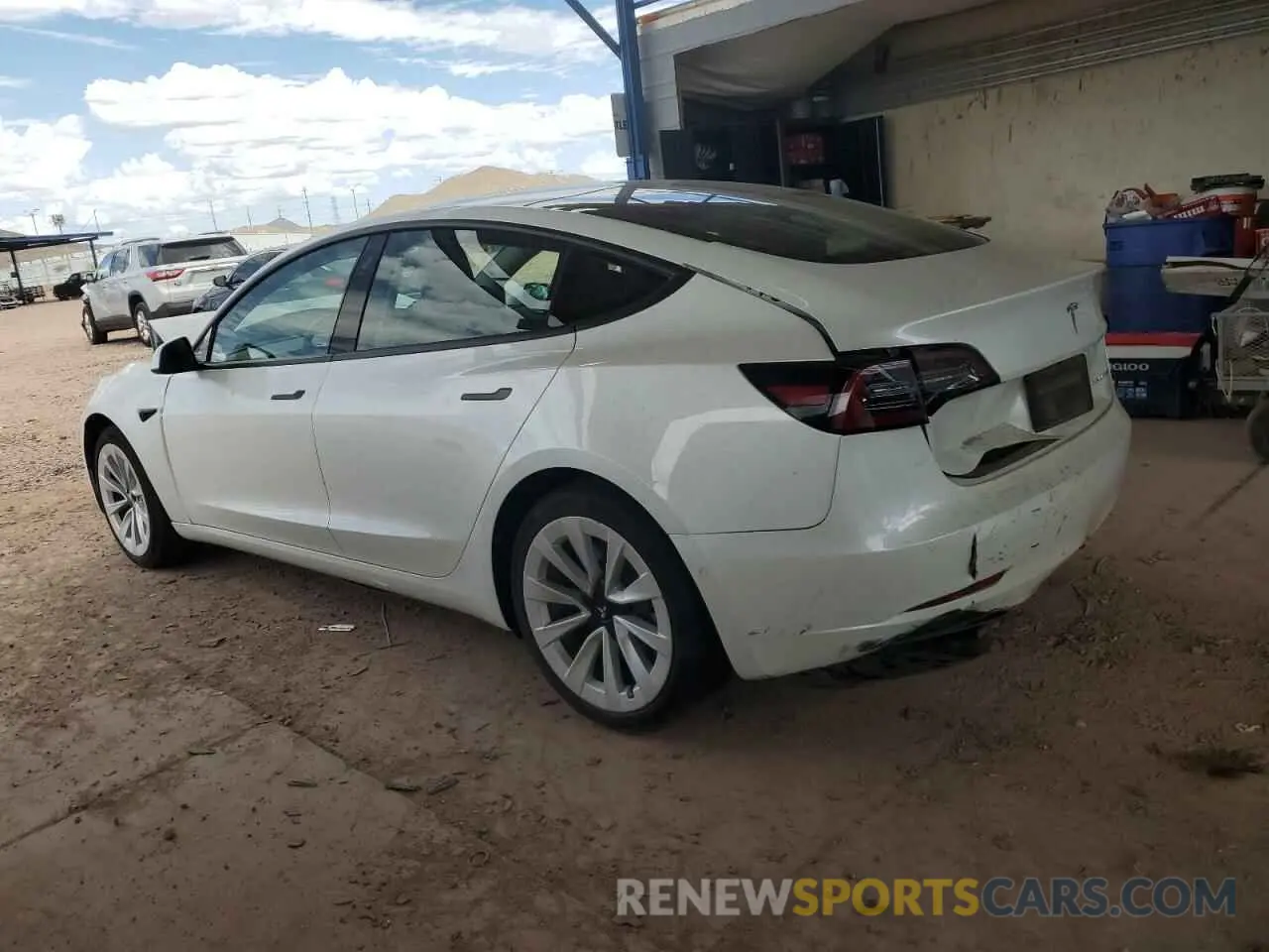 2 fotografías del automóvil dañado 5YJ3E1EB7MF936820 TESLA MODEL 3 2021