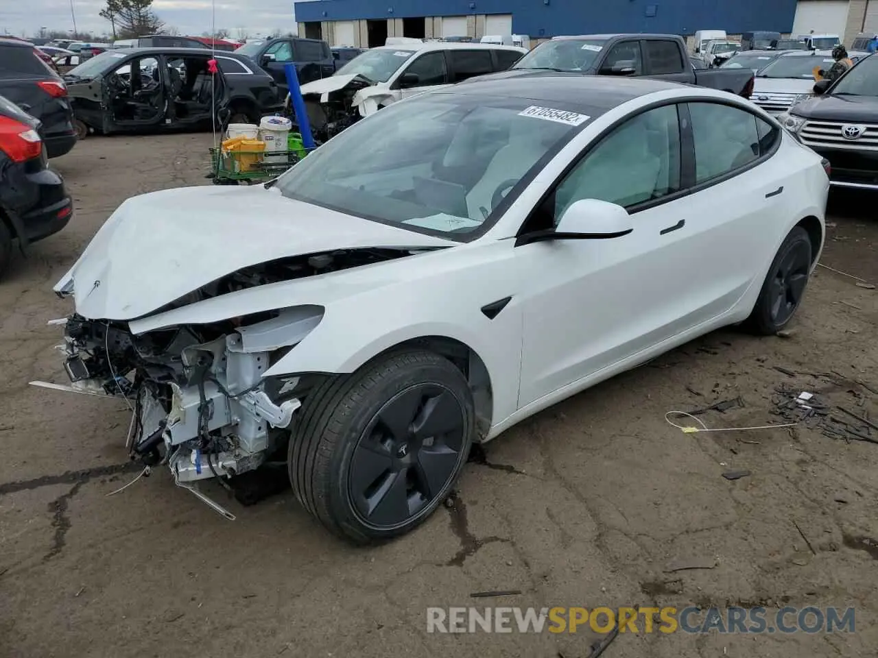 1 fotografías del automóvil dañado 5YJ3E1EB7MF960860 TESLA MODEL 3 2021