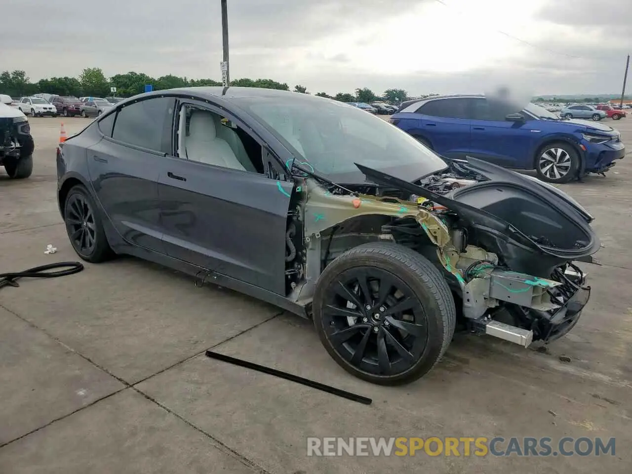 4 fotografías del automóvil dañado 5YJ3E1EB7MF980705 TESLA MODEL 3 2021