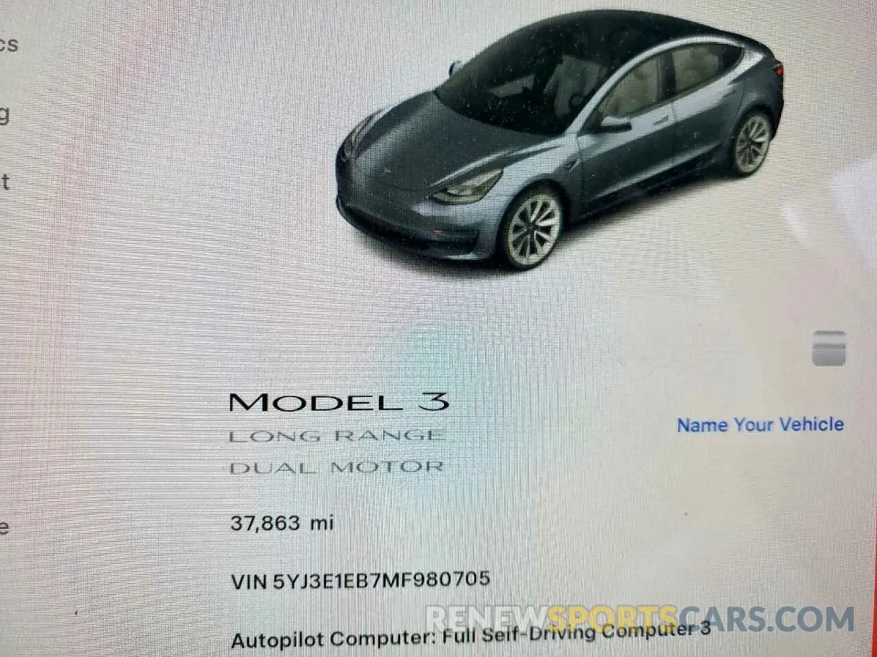 9 fotografías del automóvil dañado 5YJ3E1EB7MF980705 TESLA MODEL 3 2021