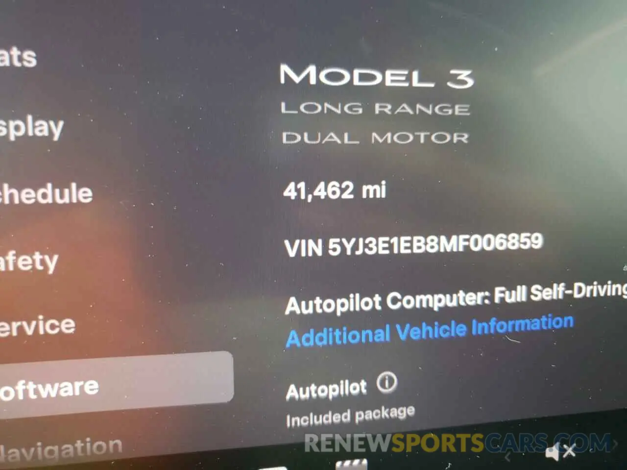 9 fotografías del automóvil dañado 5YJ3E1EB8MF006859 TESLA MODEL 3 2021