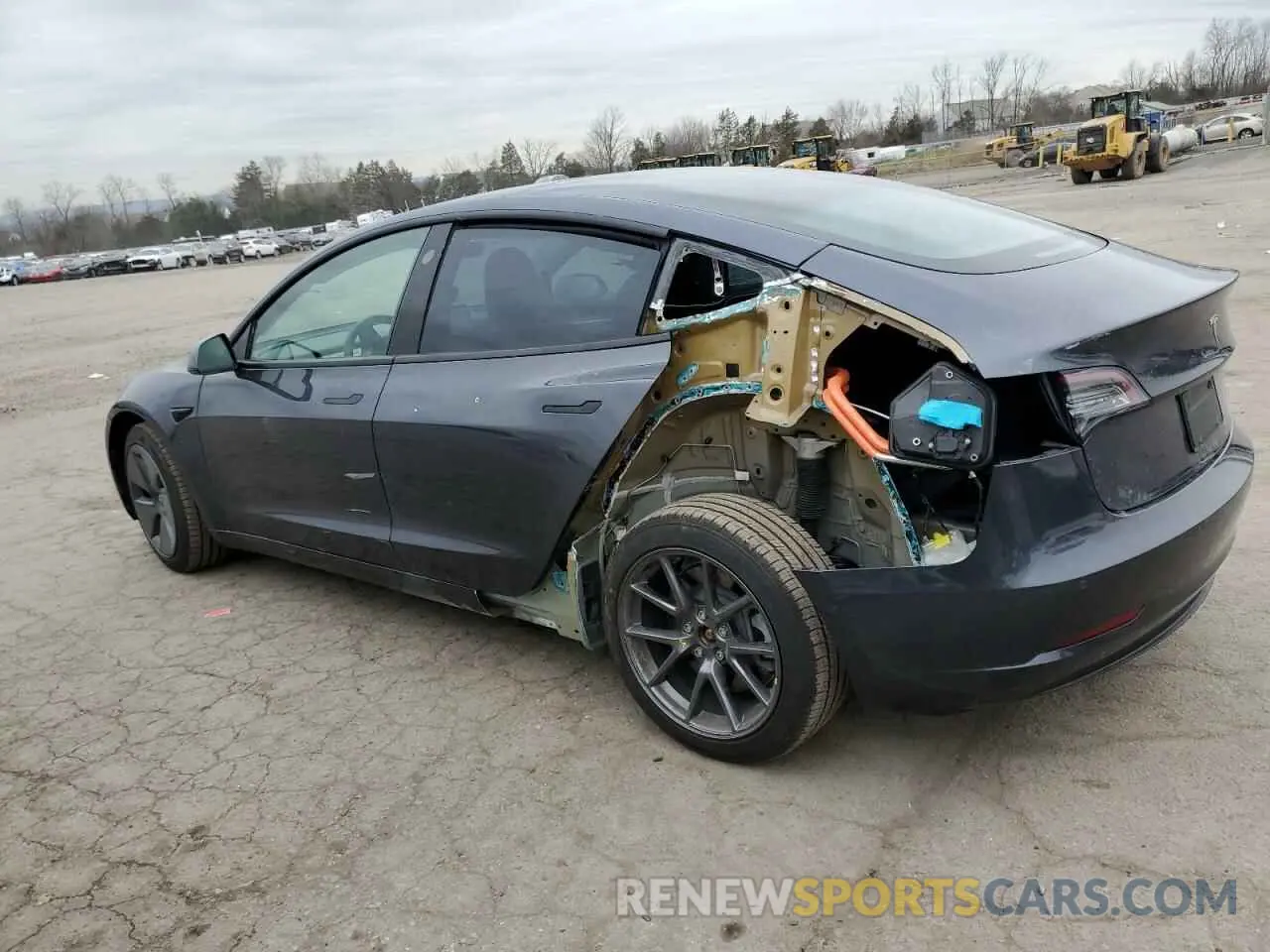 2 fotografías del automóvil dañado 5YJ3E1EB8MF044267 TESLA MODEL 3 2021
