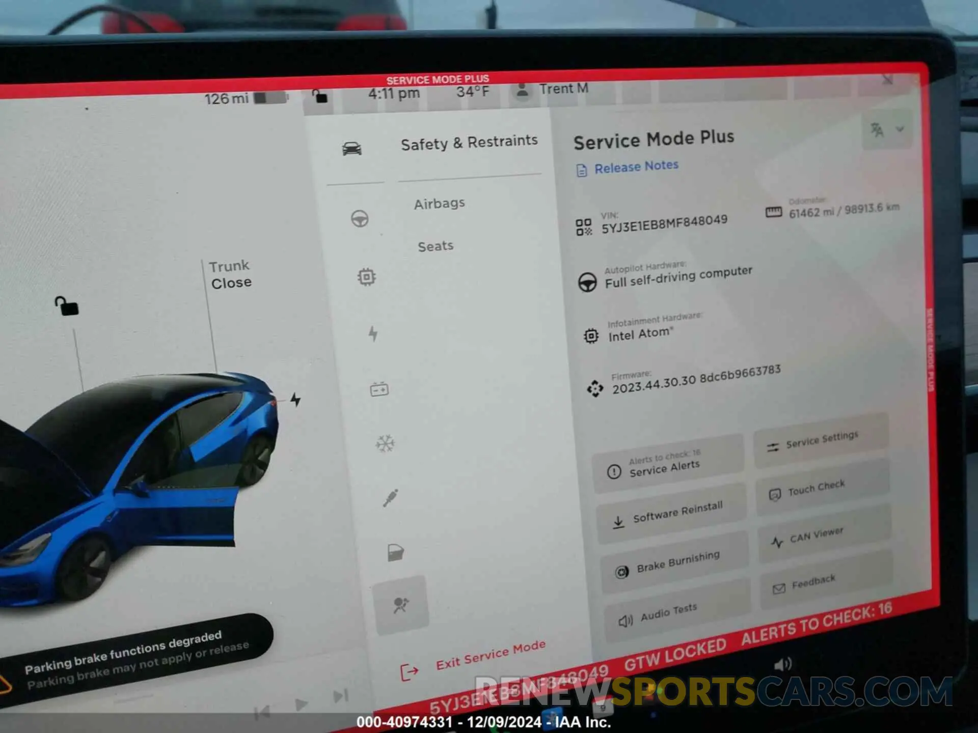 18 fotografías del automóvil dañado 5YJ3E1EB8MF848049 TESLA MODEL 3 2021