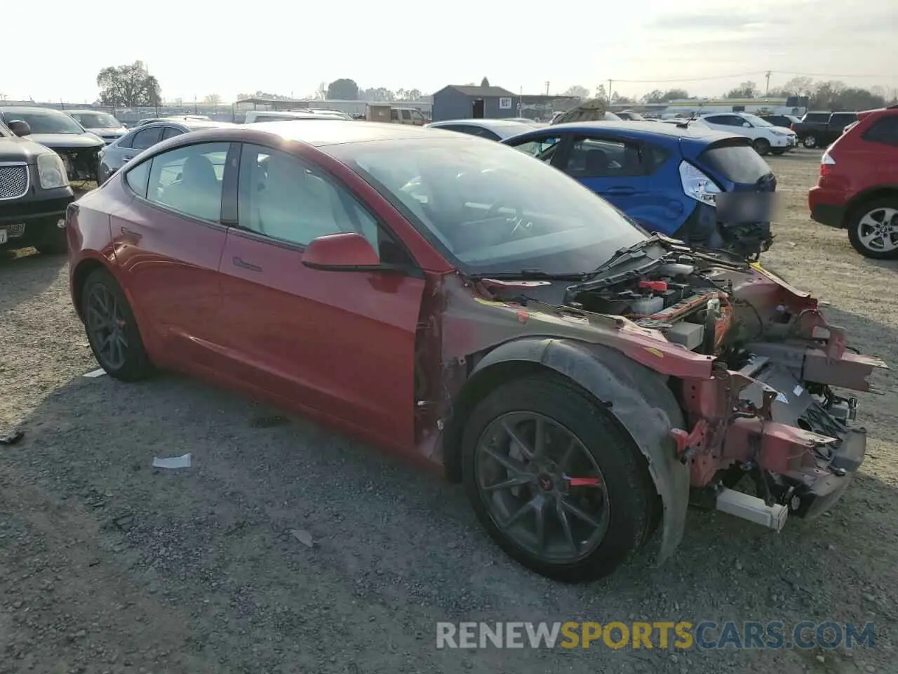 4 fotografías del automóvil dañado 5YJ3E1EB8MF863652 TESLA MODEL 3 2021