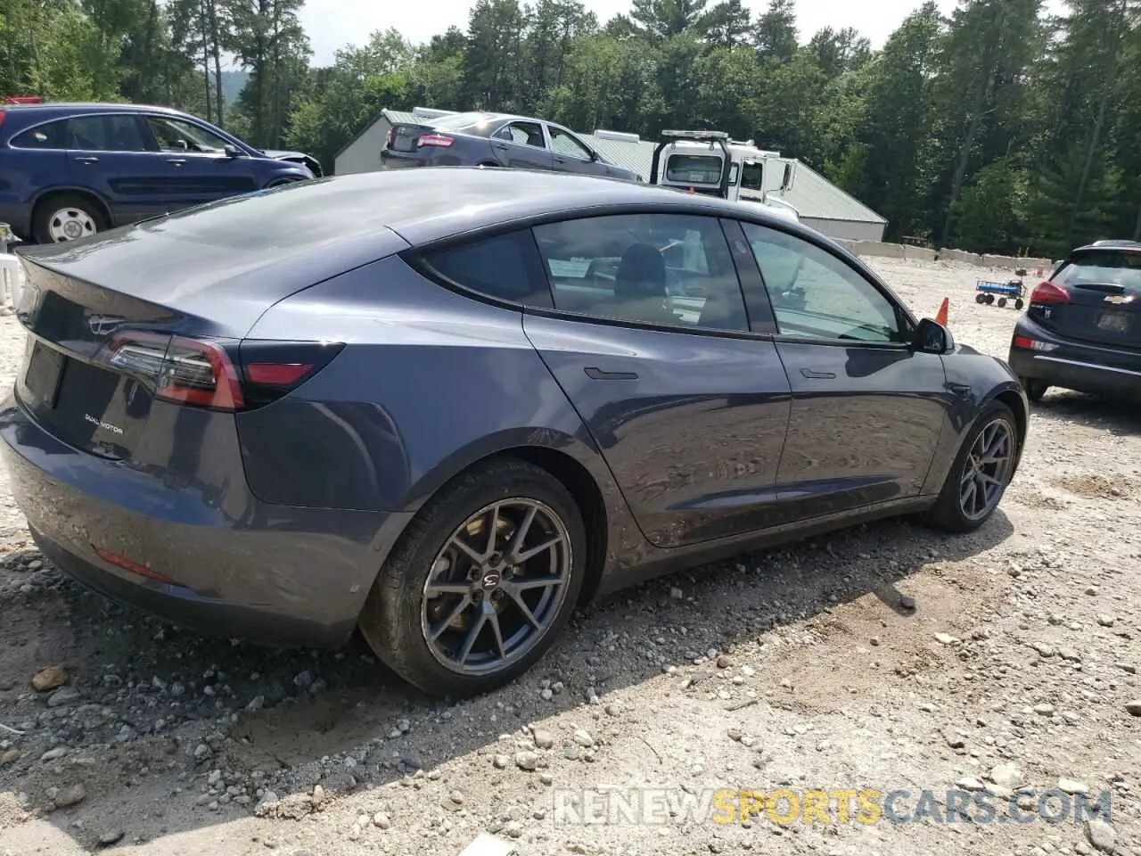 3 fotografías del automóvil dañado 5YJ3E1EB8MF869399 TESLA MODEL 3 2021