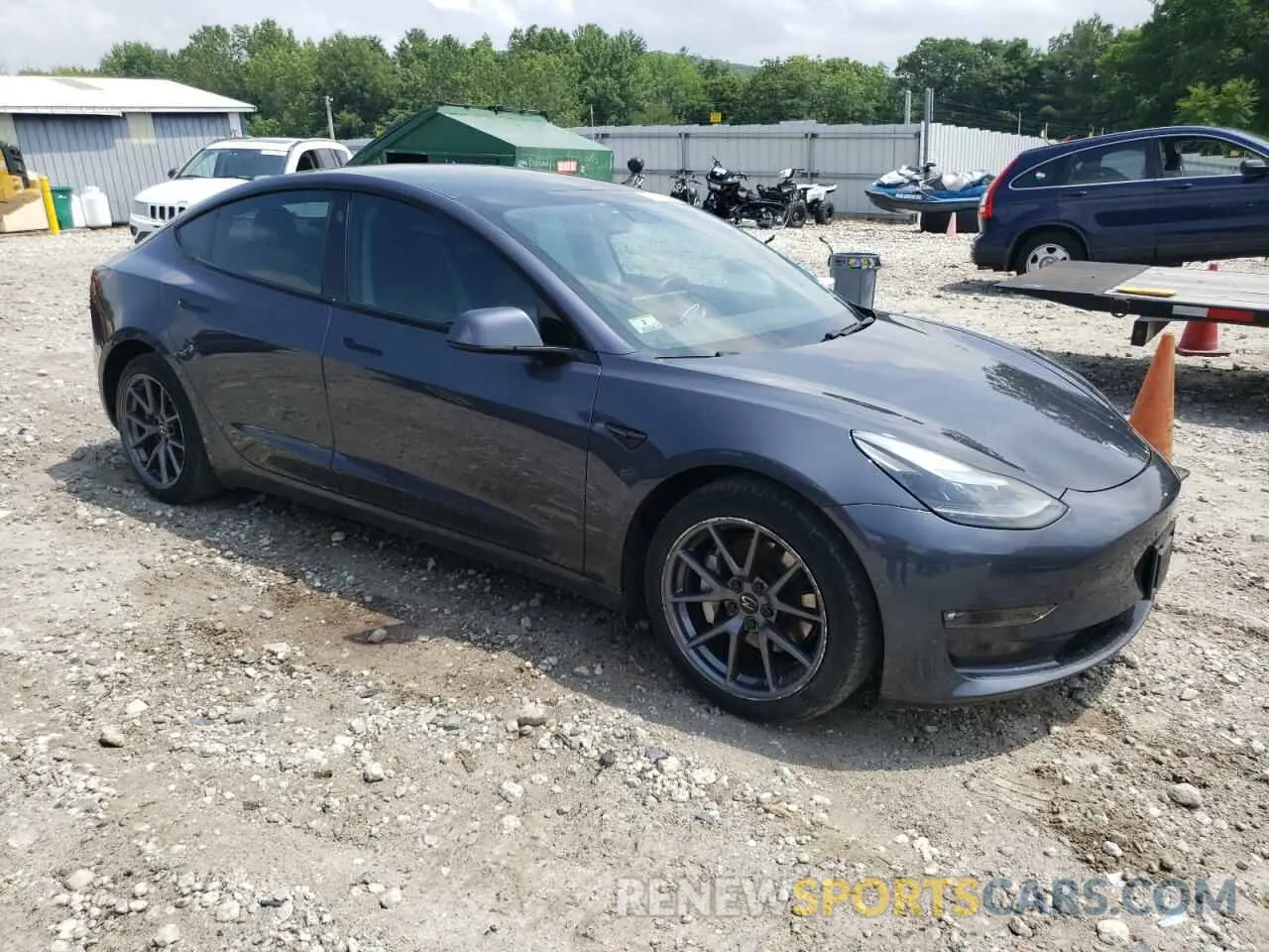 4 fotografías del automóvil dañado 5YJ3E1EB8MF869399 TESLA MODEL 3 2021