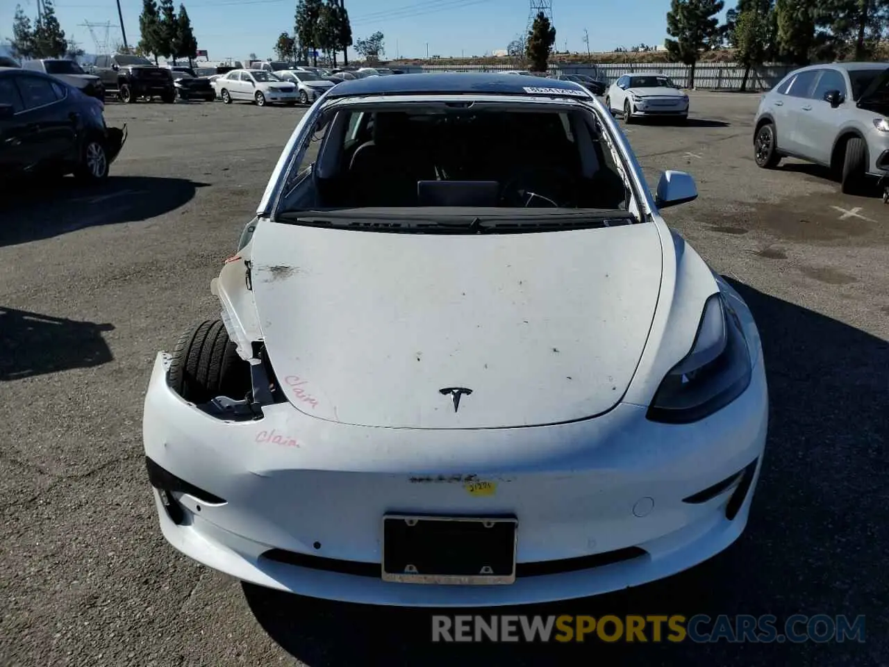 5 fotografías del automóvil dañado 5YJ3E1EB8MF872884 TESLA MODEL 3 2021