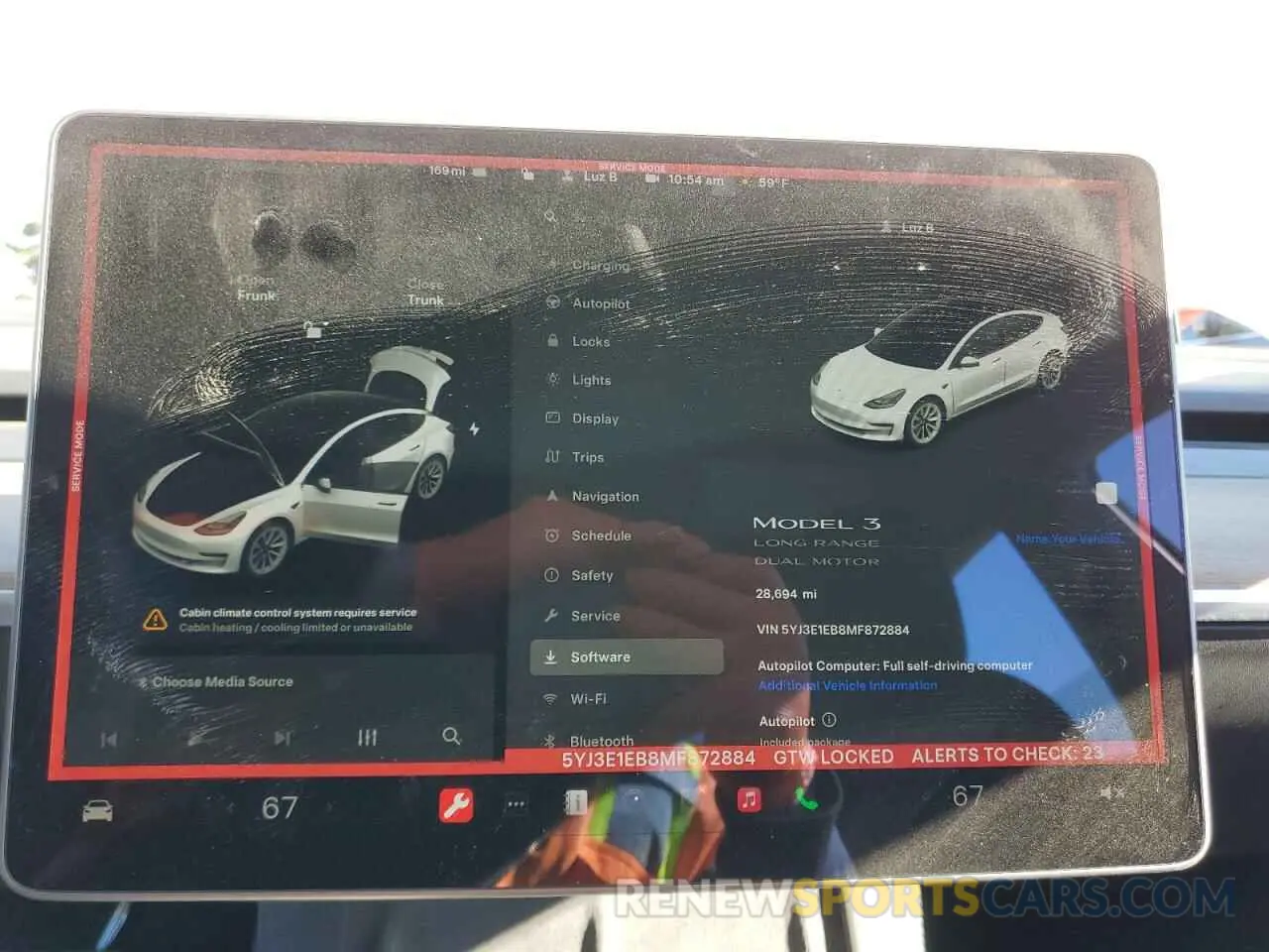 9 fotografías del automóvil dañado 5YJ3E1EB8MF872884 TESLA MODEL 3 2021