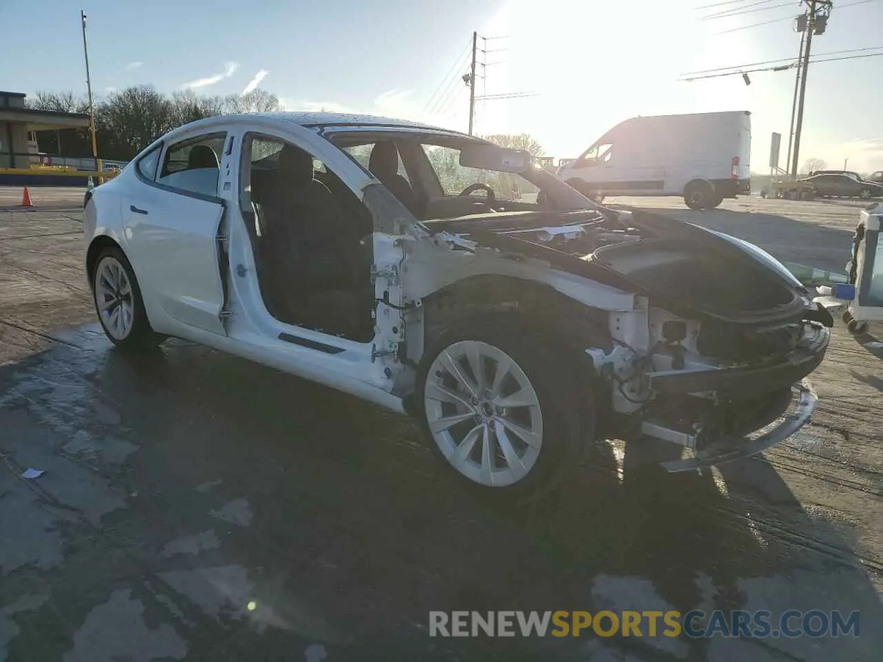 4 fotografías del automóvil dañado 5YJ3E1EB8MF924238 TESLA MODEL 3 2021