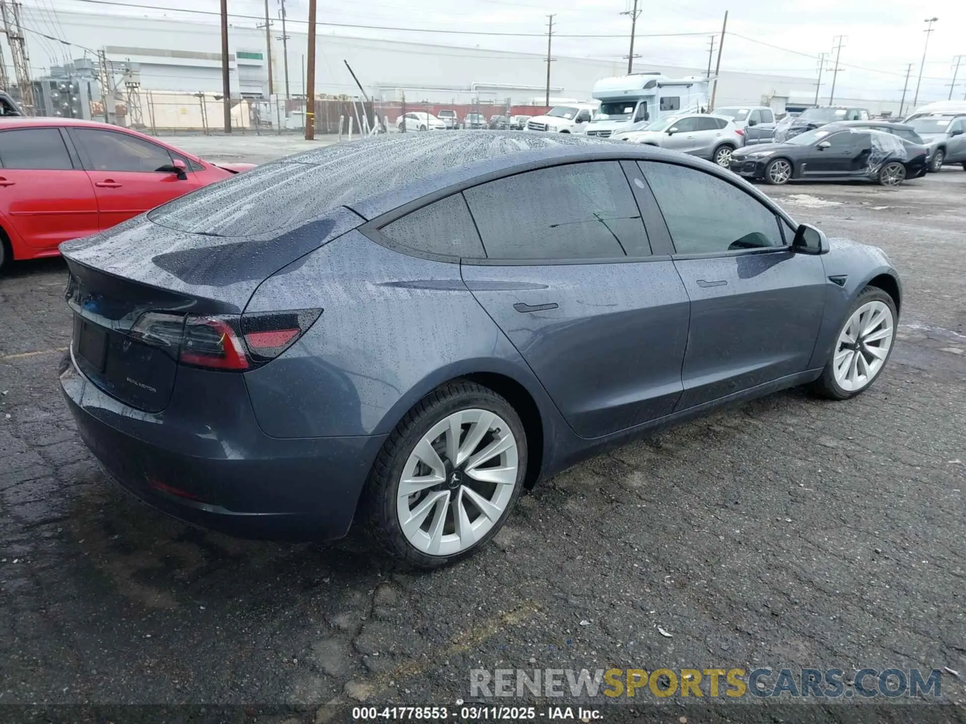 4 fotografías del automóvil dañado 5YJ3E1EB8MF936695 TESLA MODEL 3 2021