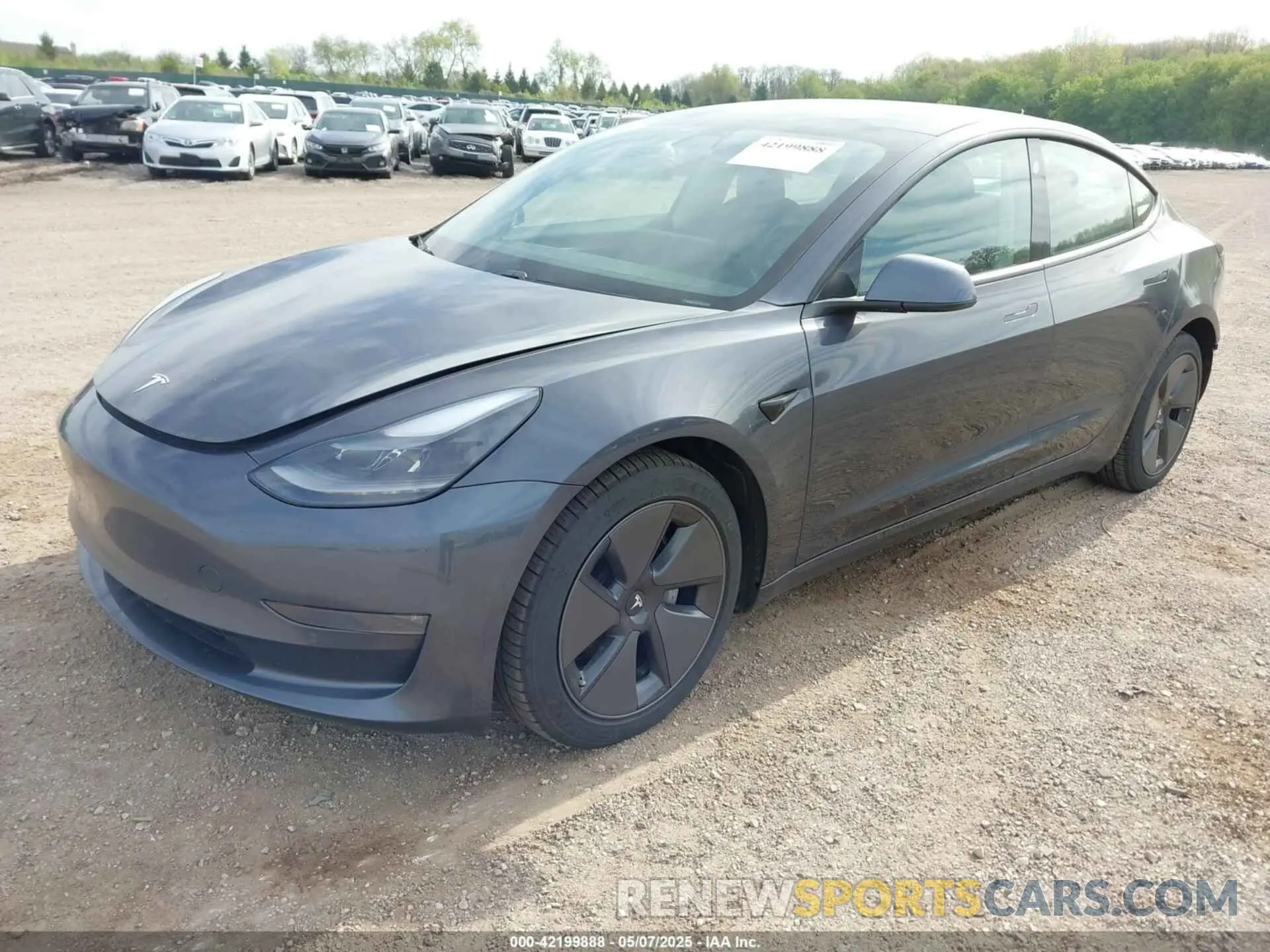 2 fotografías del automóvil dañado 5YJ3E1EB8MF979224 TESLA MODEL 3 2021