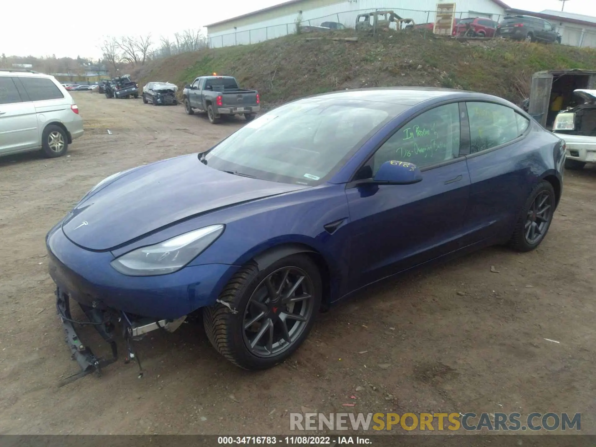 2 fotografías del automóvil dañado 5YJ3E1EB8MF979885 TESLA MODEL 3 2021