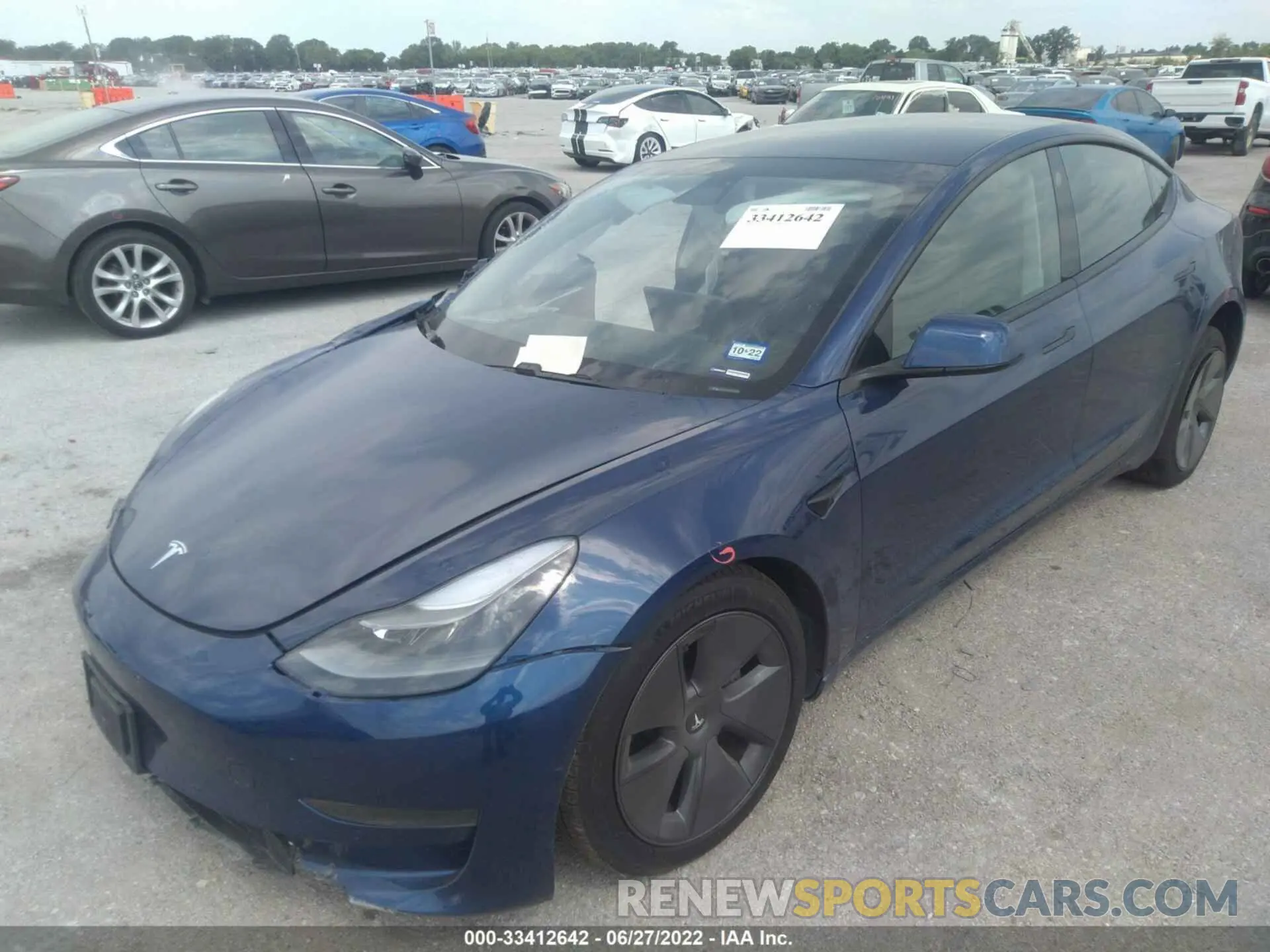 2 fotografías del automóvil dañado 5YJ3E1EB9MF054855 TESLA MODEL 3 2021