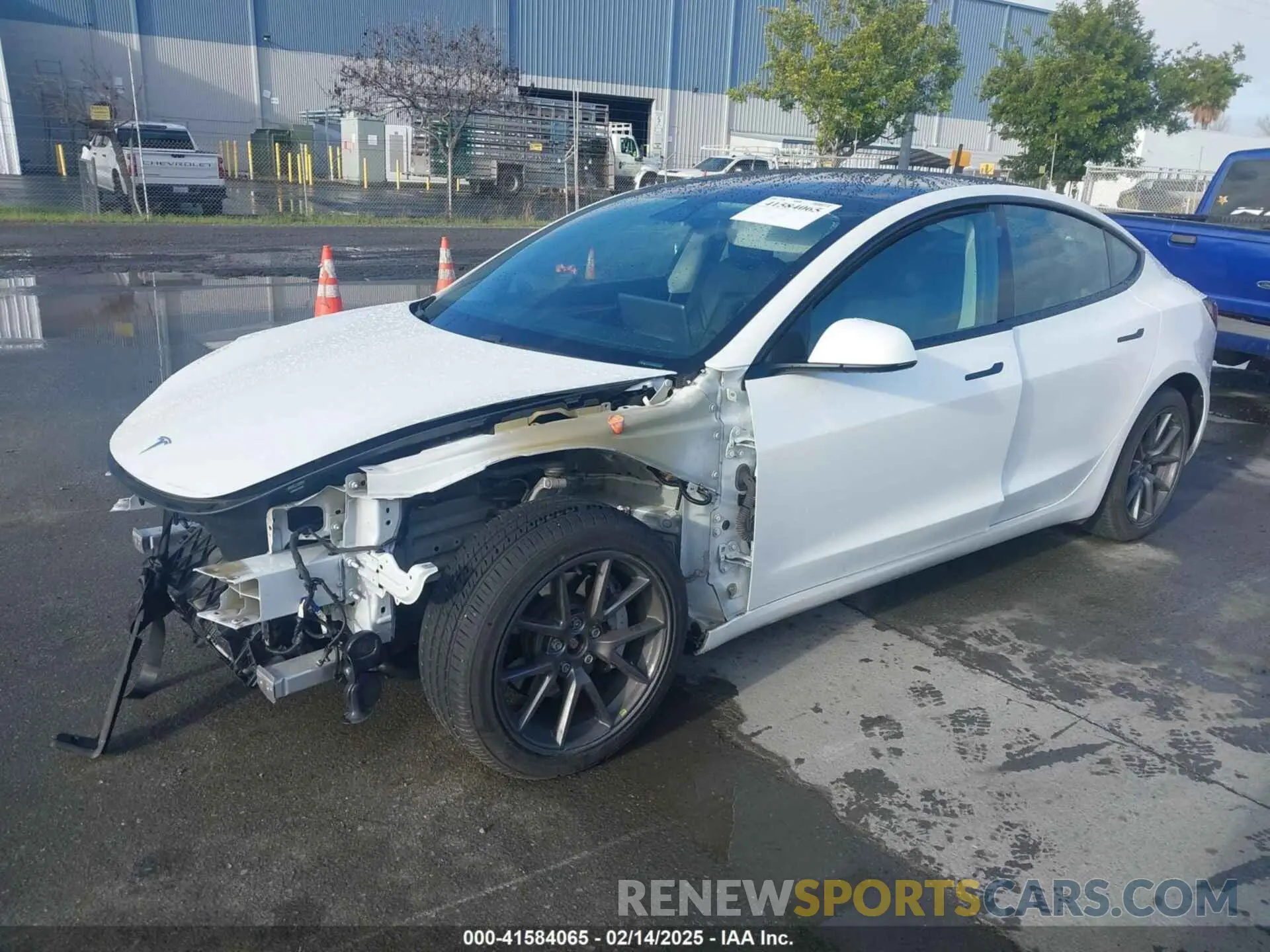 2 fotografías del automóvil dañado 5YJ3E1EB9MF055990 TESLA MODEL 3 2021