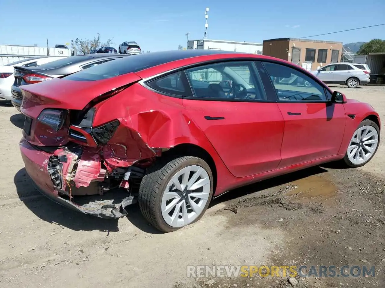 3 fotografías del automóvil dañado 5YJ3E1EB9MF085829 TESLA MODEL 3 2021