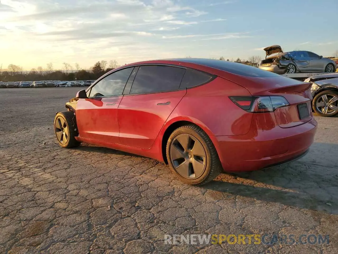 2 fotografías del automóvil dañado 5YJ3E1EB9MF858346 TESLA MODEL 3 2021