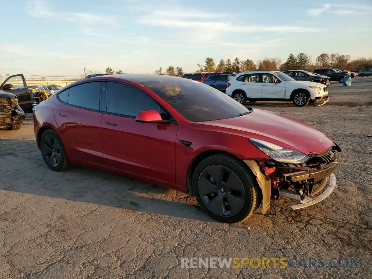 4 fotografías del automóvil dañado 5YJ3E1EB9MF858346 TESLA MODEL 3 2021