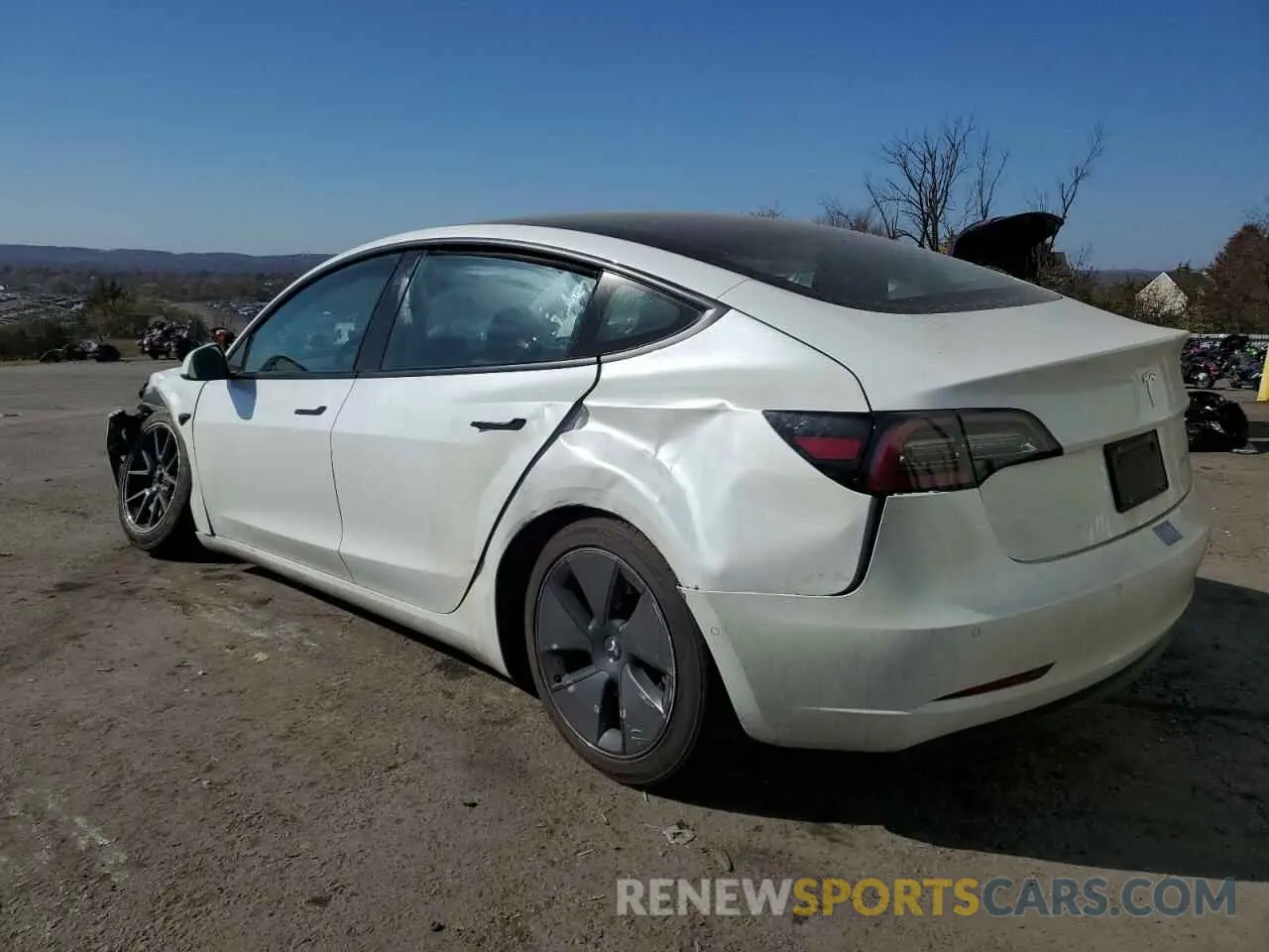 2 fotografías del automóvil dañado 5YJ3E1EB9MF869685 TESLA MODEL 3 2021