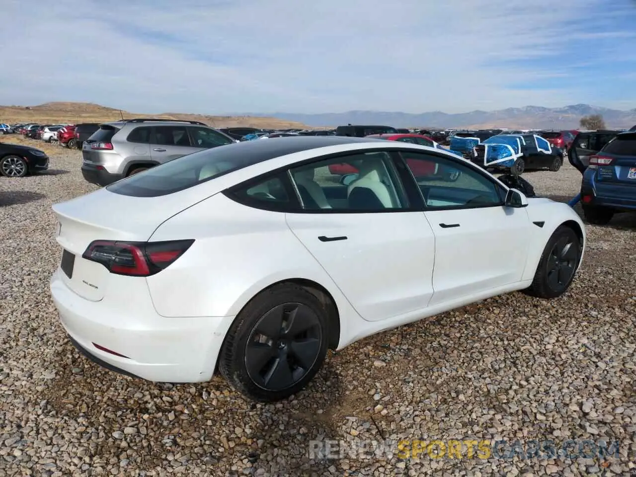 3 fotografías del automóvil dañado 5YJ3E1EB9MF876071 TESLA MODEL 3 2021