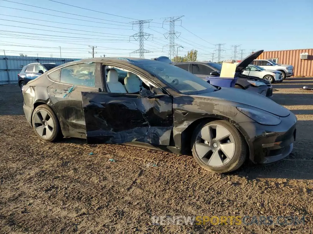 4 fotografías del automóvil dañado 5YJ3E1EB9MF918058 TESLA MODEL 3 2021