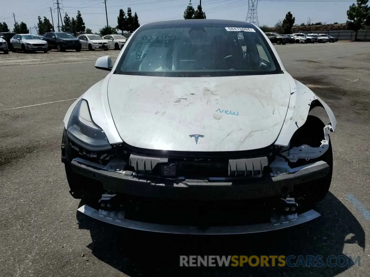 5 fotografías del automóvil dañado 5YJ3E1EB9MF938990 TESLA MODEL 3 2021