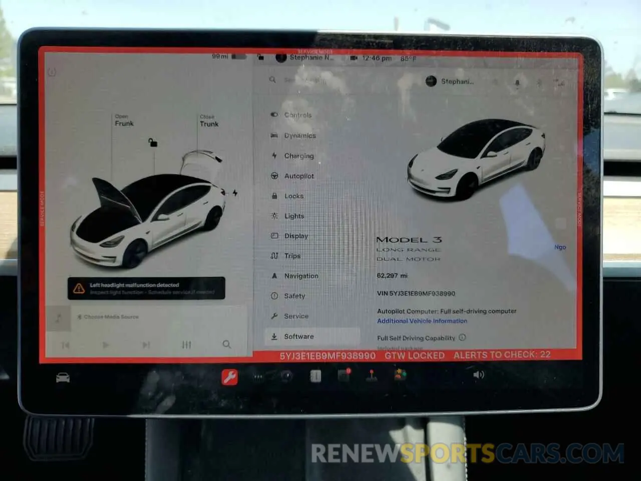 9 fotografías del automóvil dañado 5YJ3E1EB9MF938990 TESLA MODEL 3 2021