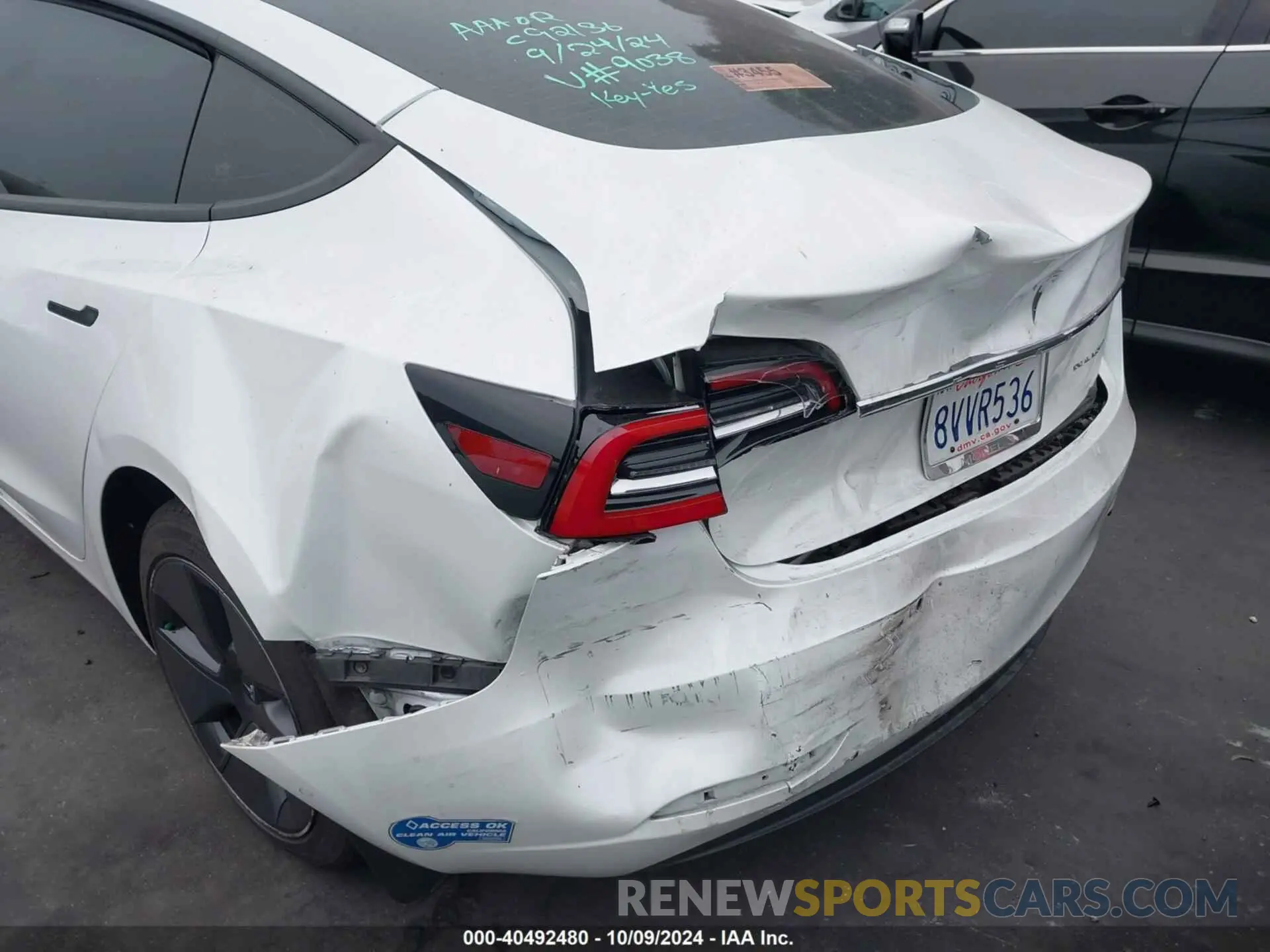 6 fotografías del automóvil dañado 5YJ3E1EB9MF939038 TESLA MODEL 3 2021