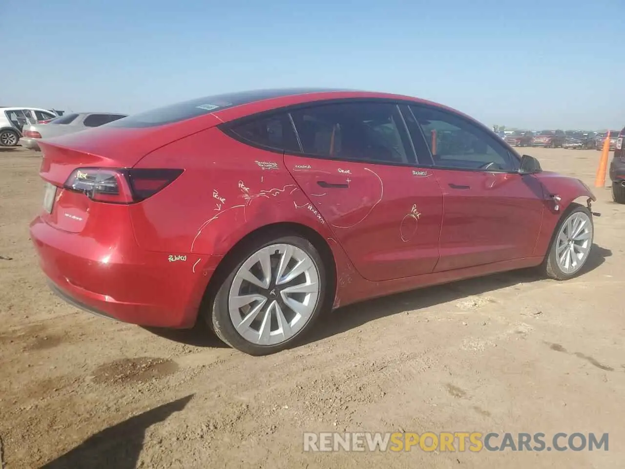 3 fotografías del automóvil dañado 5YJ3E1EB9MF990054 TESLA MODEL 3 2021