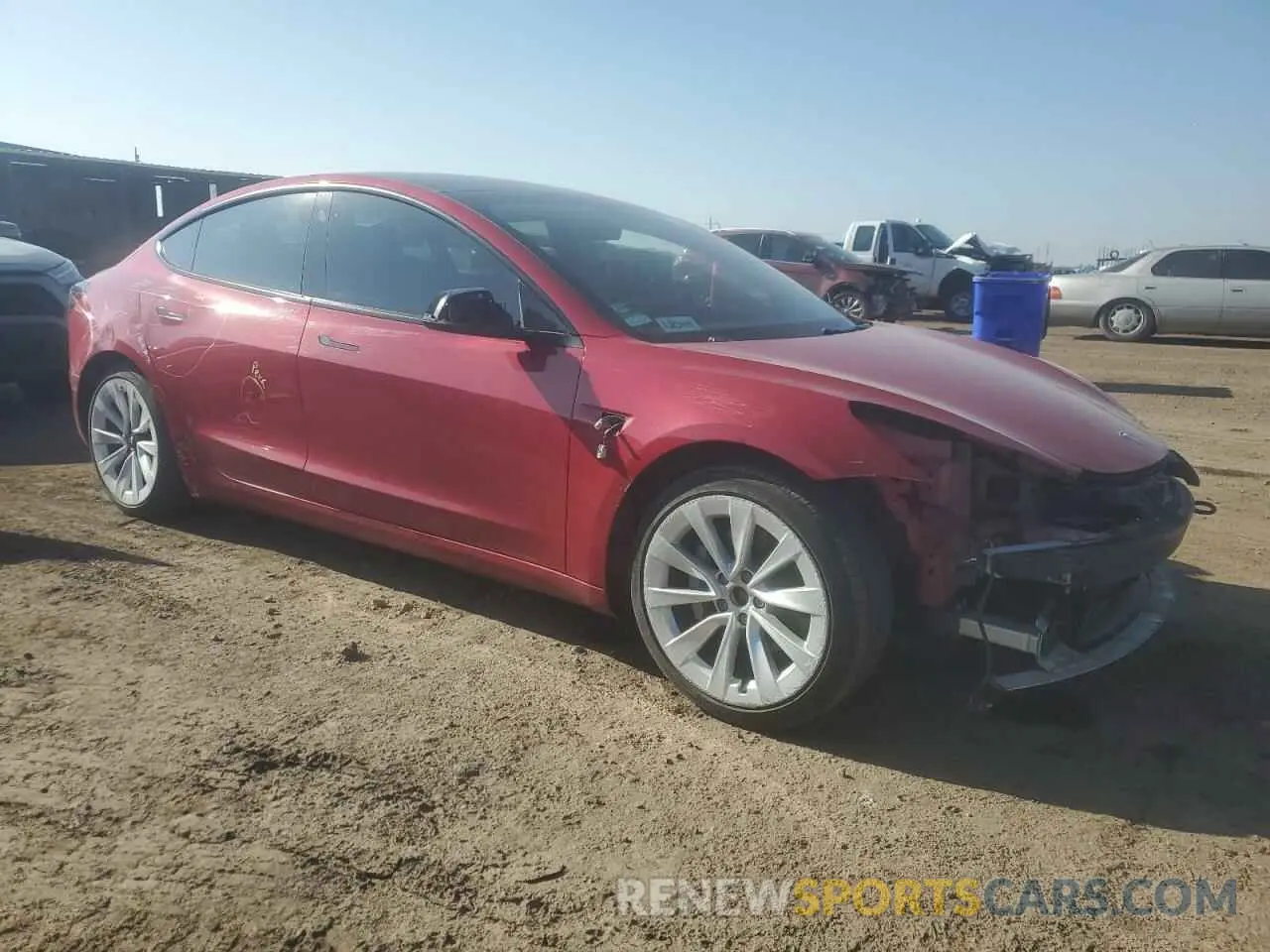 4 fotografías del automóvil dañado 5YJ3E1EB9MF990054 TESLA MODEL 3 2021