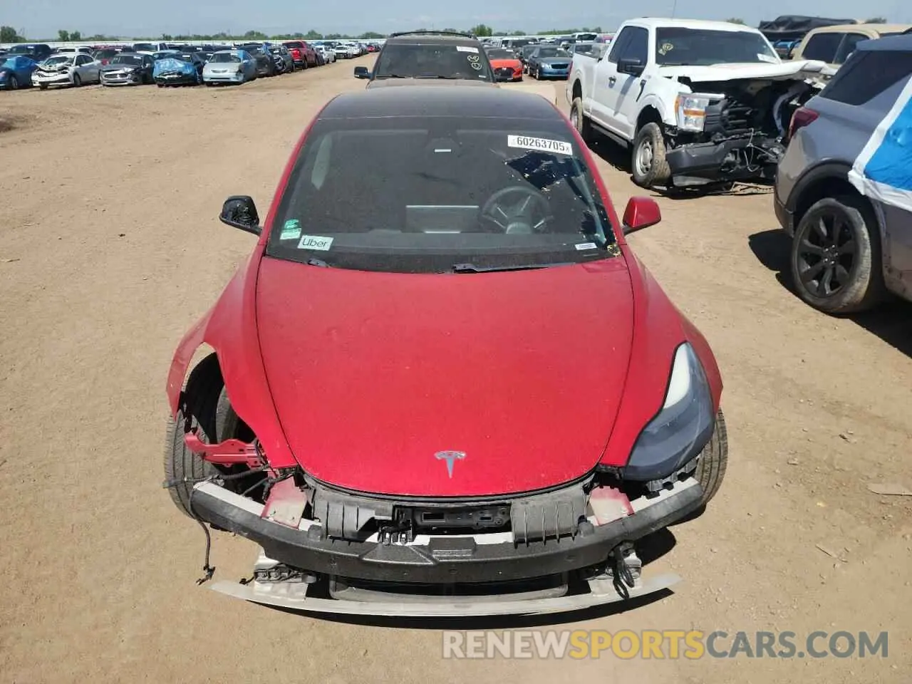 5 fotografías del automóvil dañado 5YJ3E1EB9MF990054 TESLA MODEL 3 2021