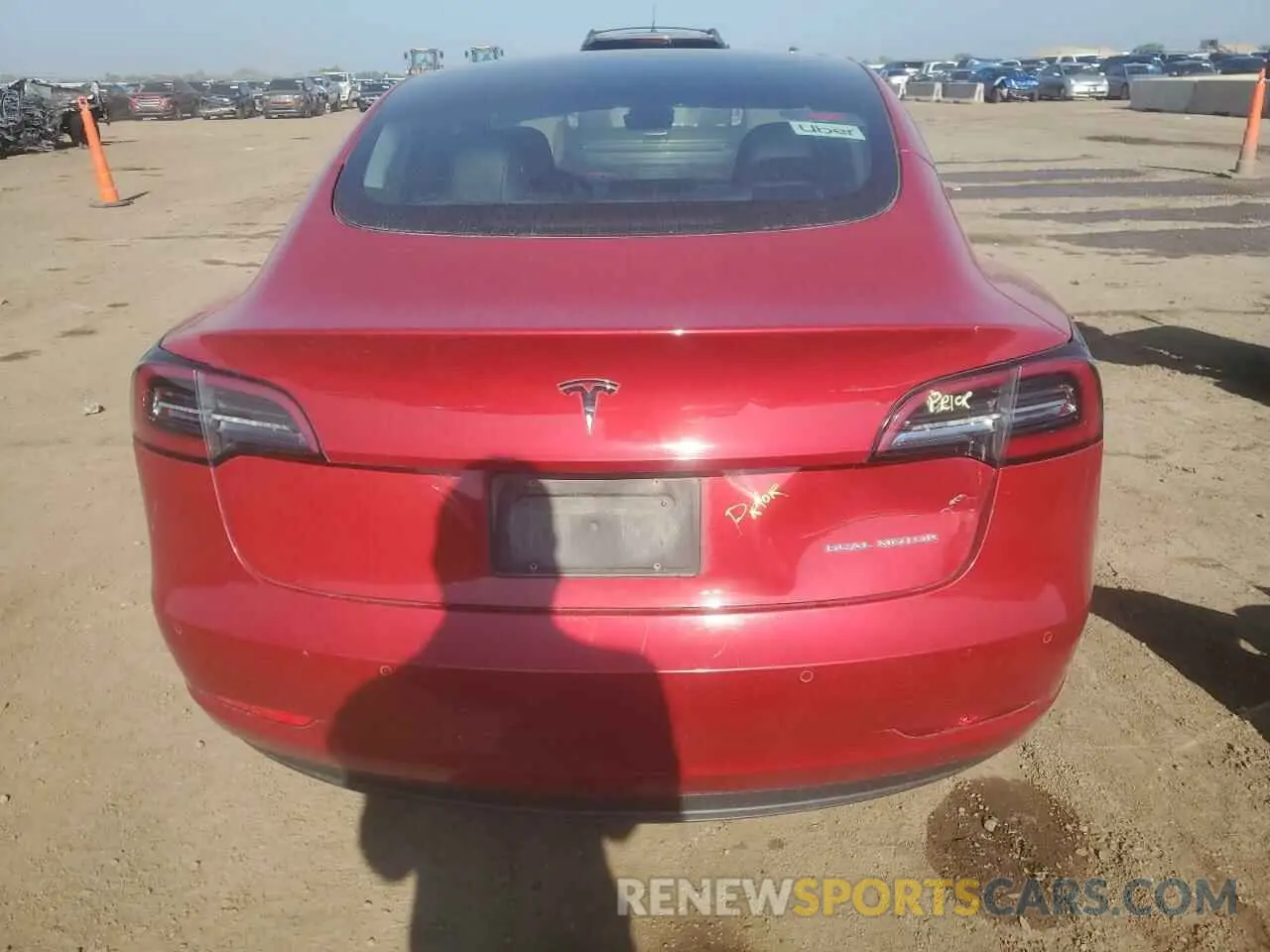 6 fotografías del automóvil dañado 5YJ3E1EB9MF990054 TESLA MODEL 3 2021