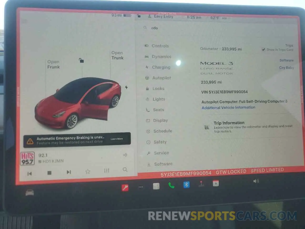 9 fotografías del automóvil dañado 5YJ3E1EB9MF990054 TESLA MODEL 3 2021