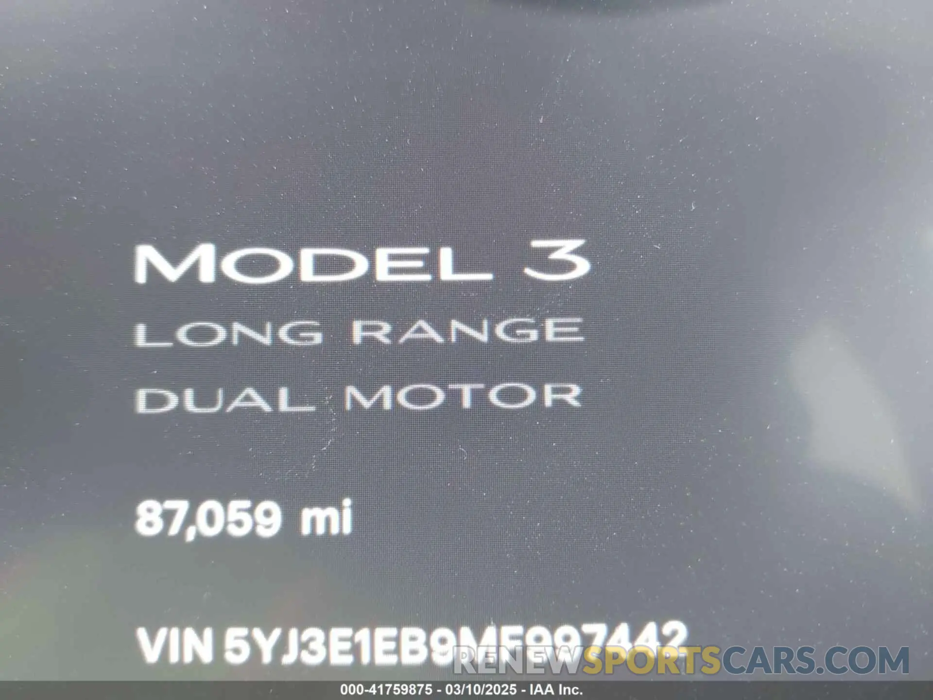 14 fotografías del automóvil dañado 5YJ3E1EB9MF997442 TESLA MODEL 3 2021