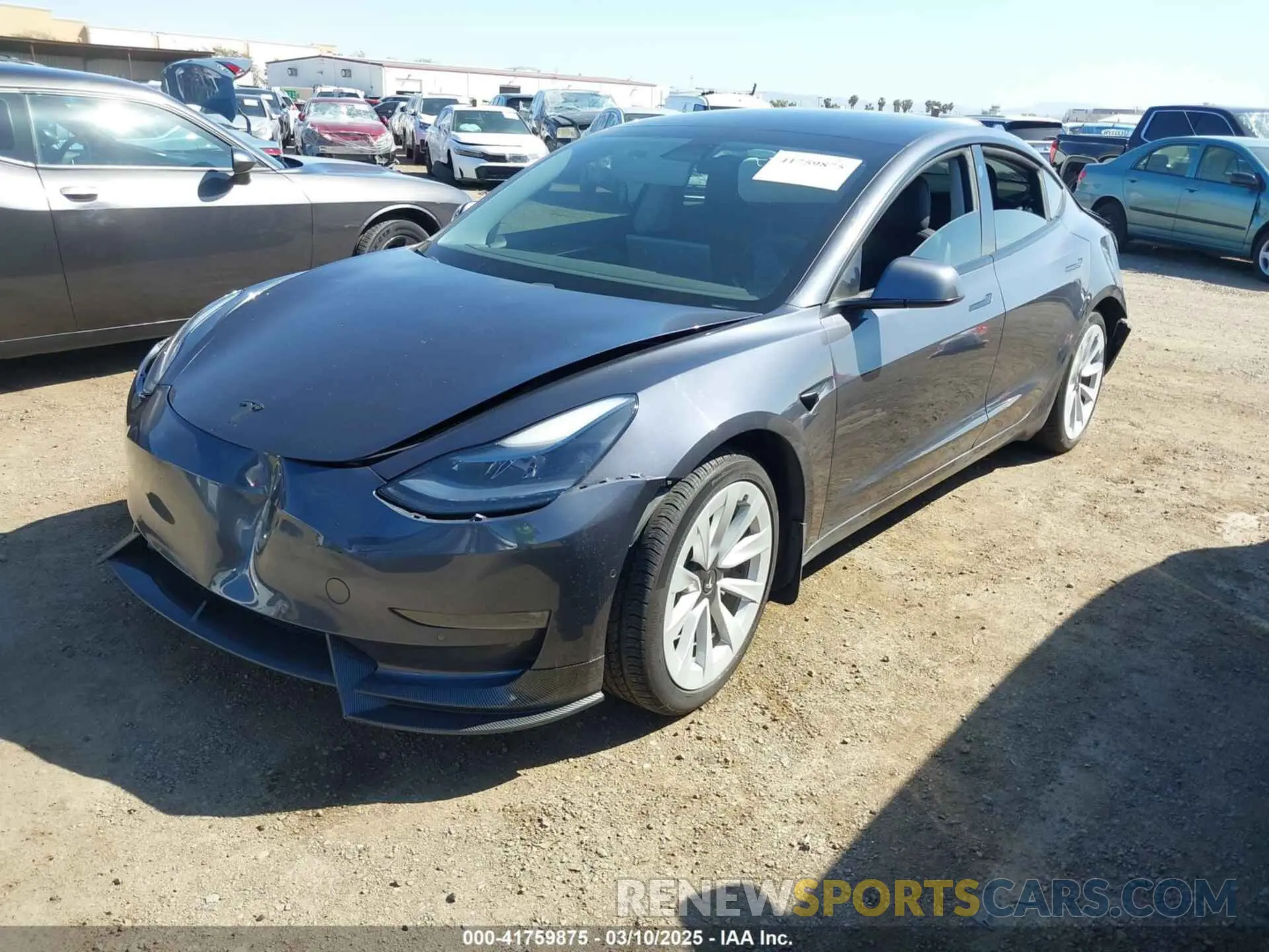 2 fotografías del automóvil dañado 5YJ3E1EB9MF997442 TESLA MODEL 3 2021