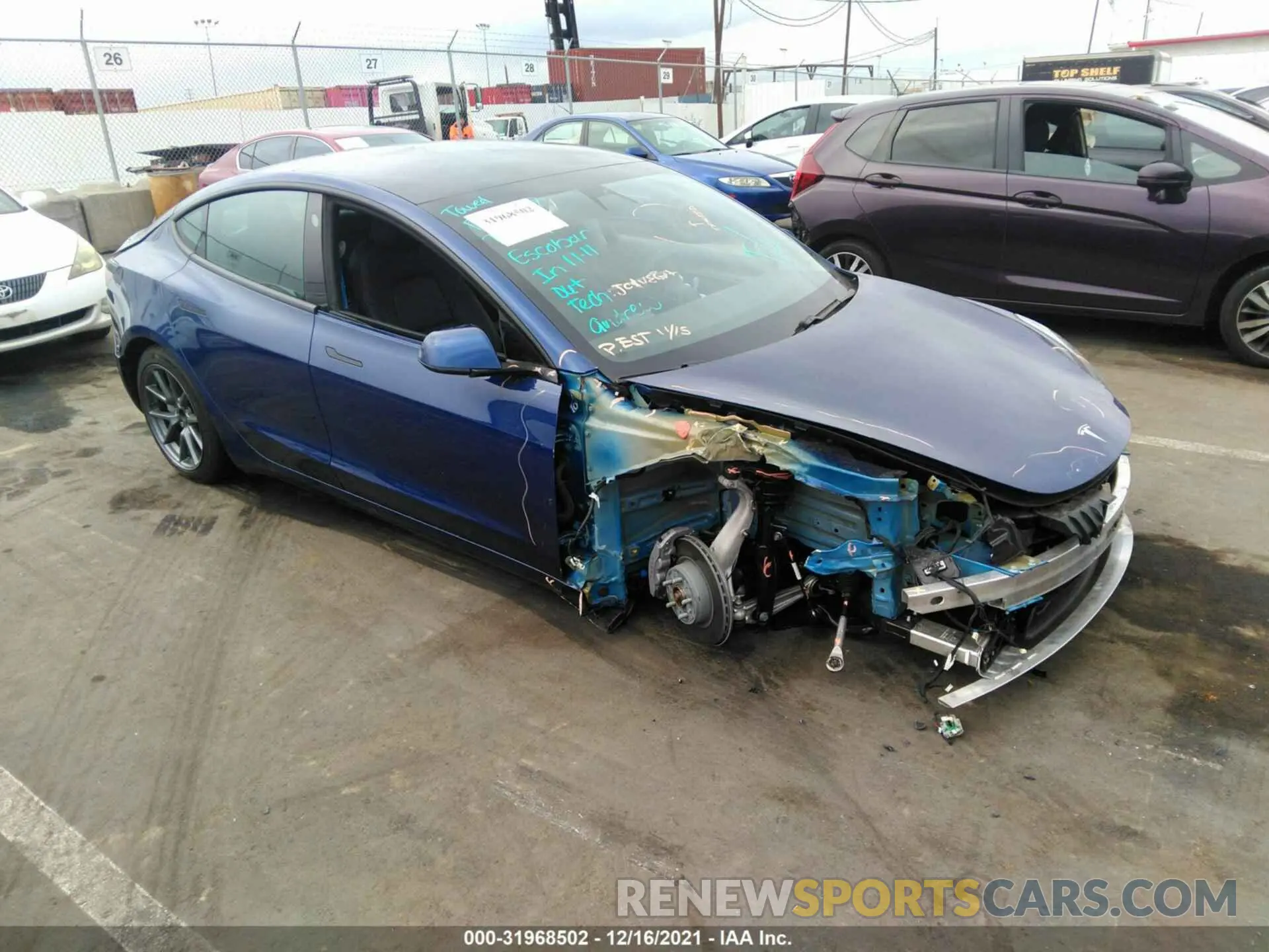 1 fotografías del automóvil dañado 5YJ3E1EBXMF003610 TESLA MODEL 3 2021
