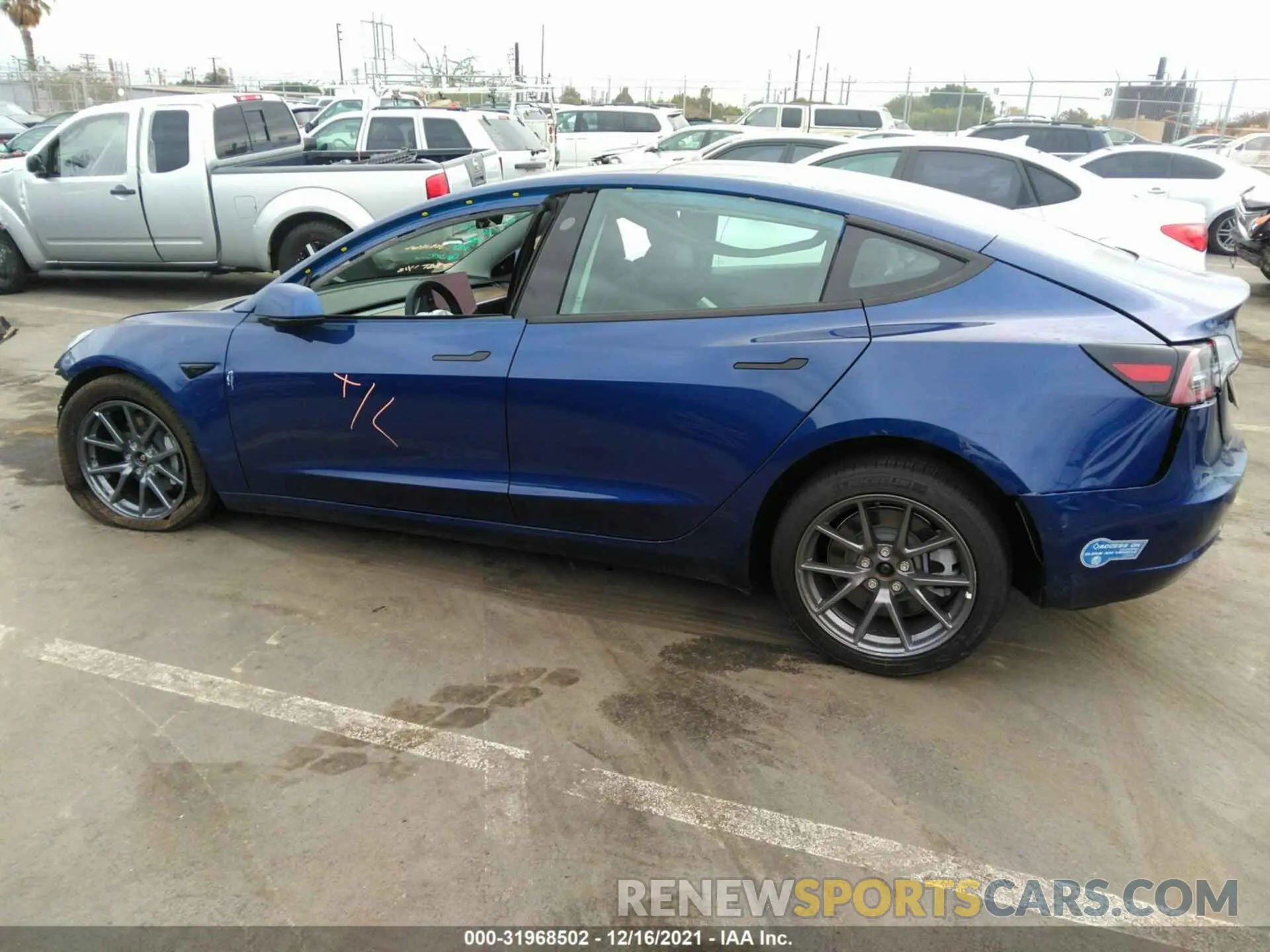 3 fotografías del automóvil dañado 5YJ3E1EBXMF003610 TESLA MODEL 3 2021