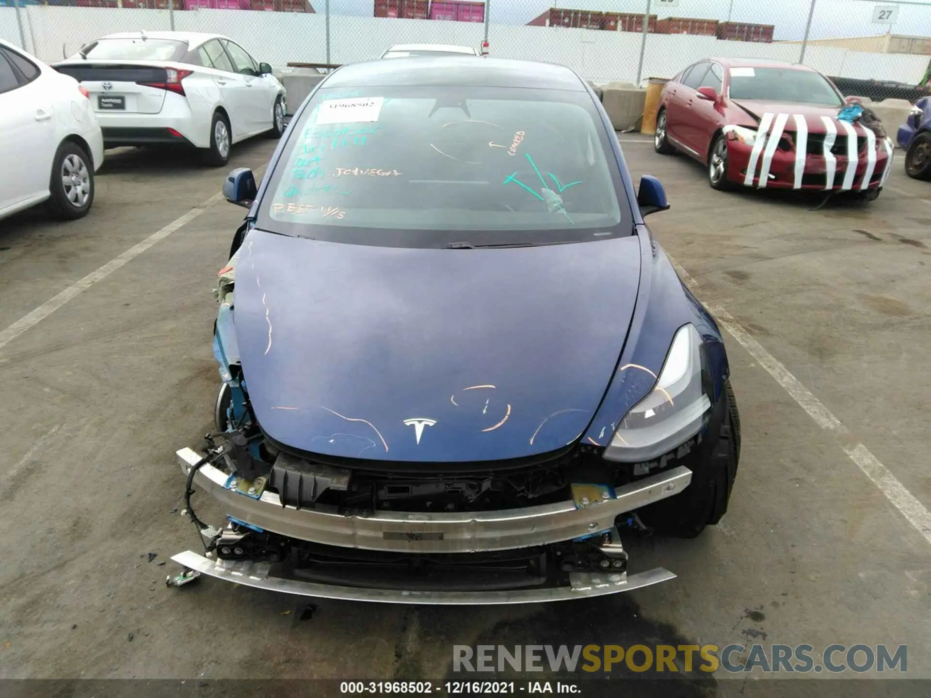 6 fotografías del automóvil dañado 5YJ3E1EBXMF003610 TESLA MODEL 3 2021
