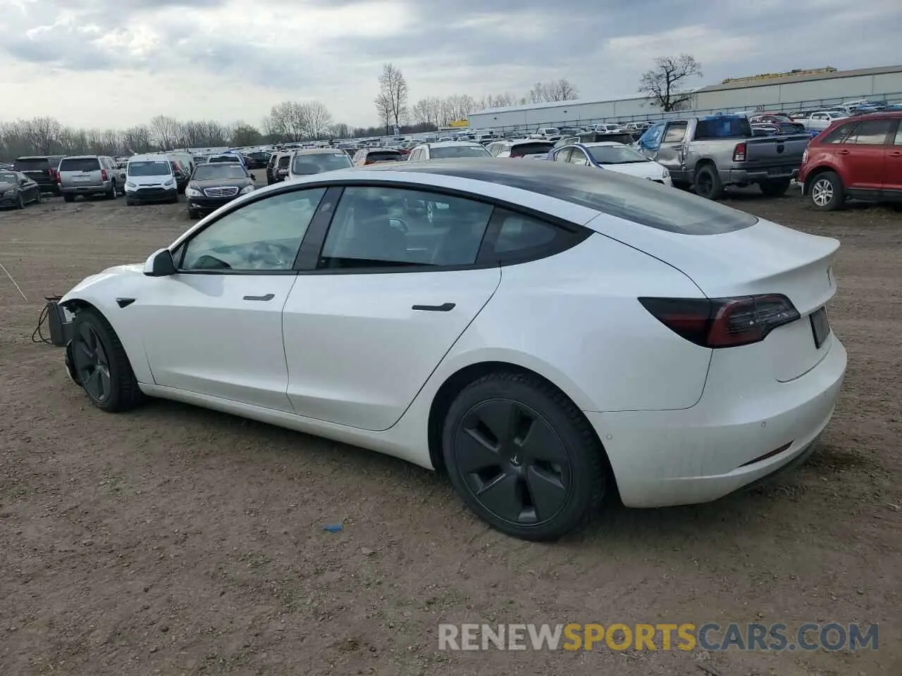 2 fotografías del automóvil dañado 5YJ3E1EBXMF032993 TESLA MODEL 3 2021