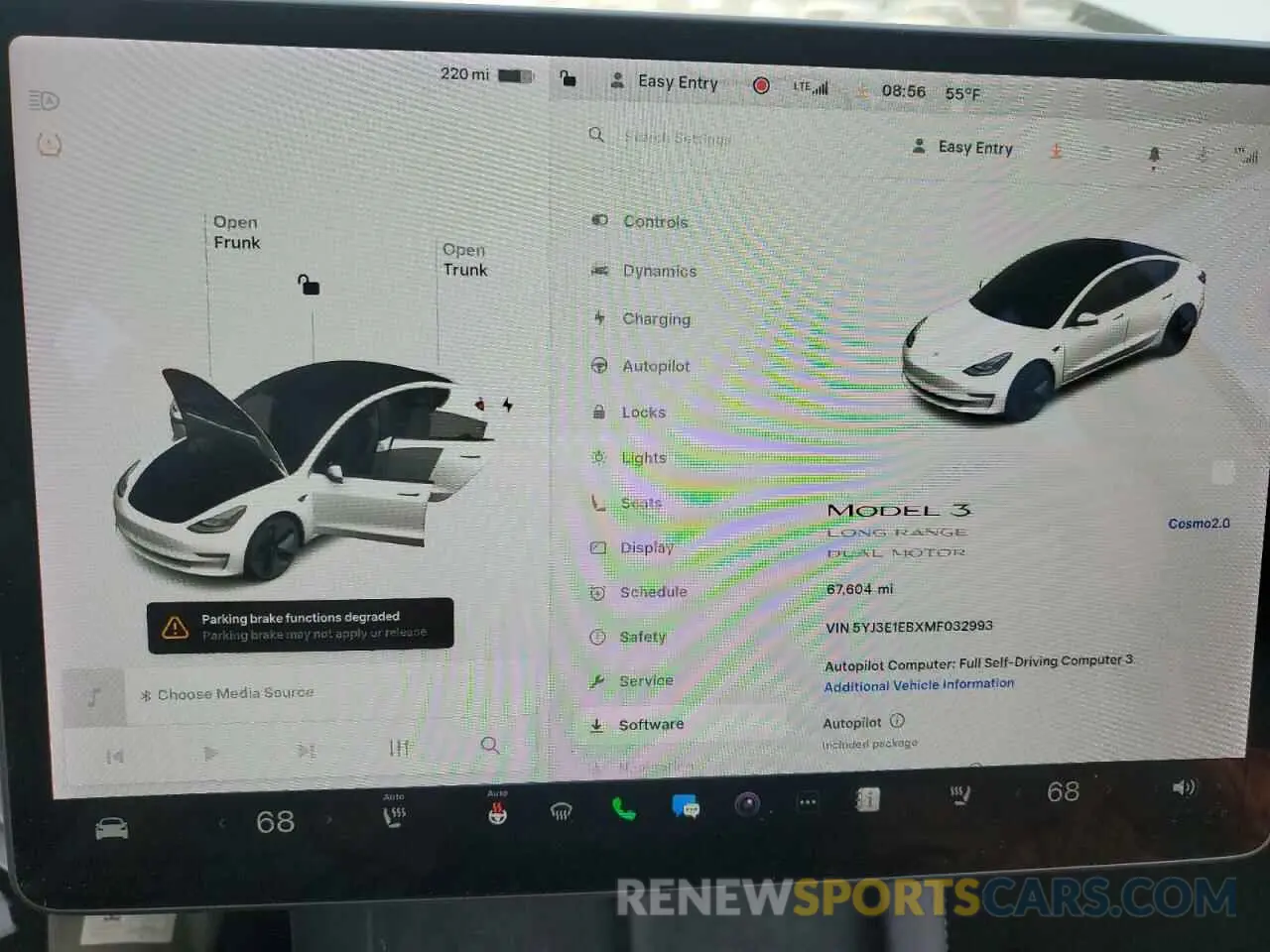 9 fotografías del automóvil dañado 5YJ3E1EBXMF032993 TESLA MODEL 3 2021