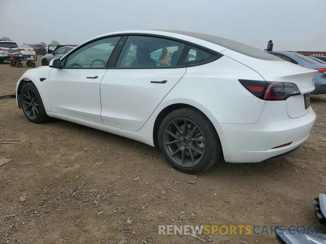2 fotografías del automóvil dañado 5YJ3E1EBXMF055299 TESLA MODEL 3 2021