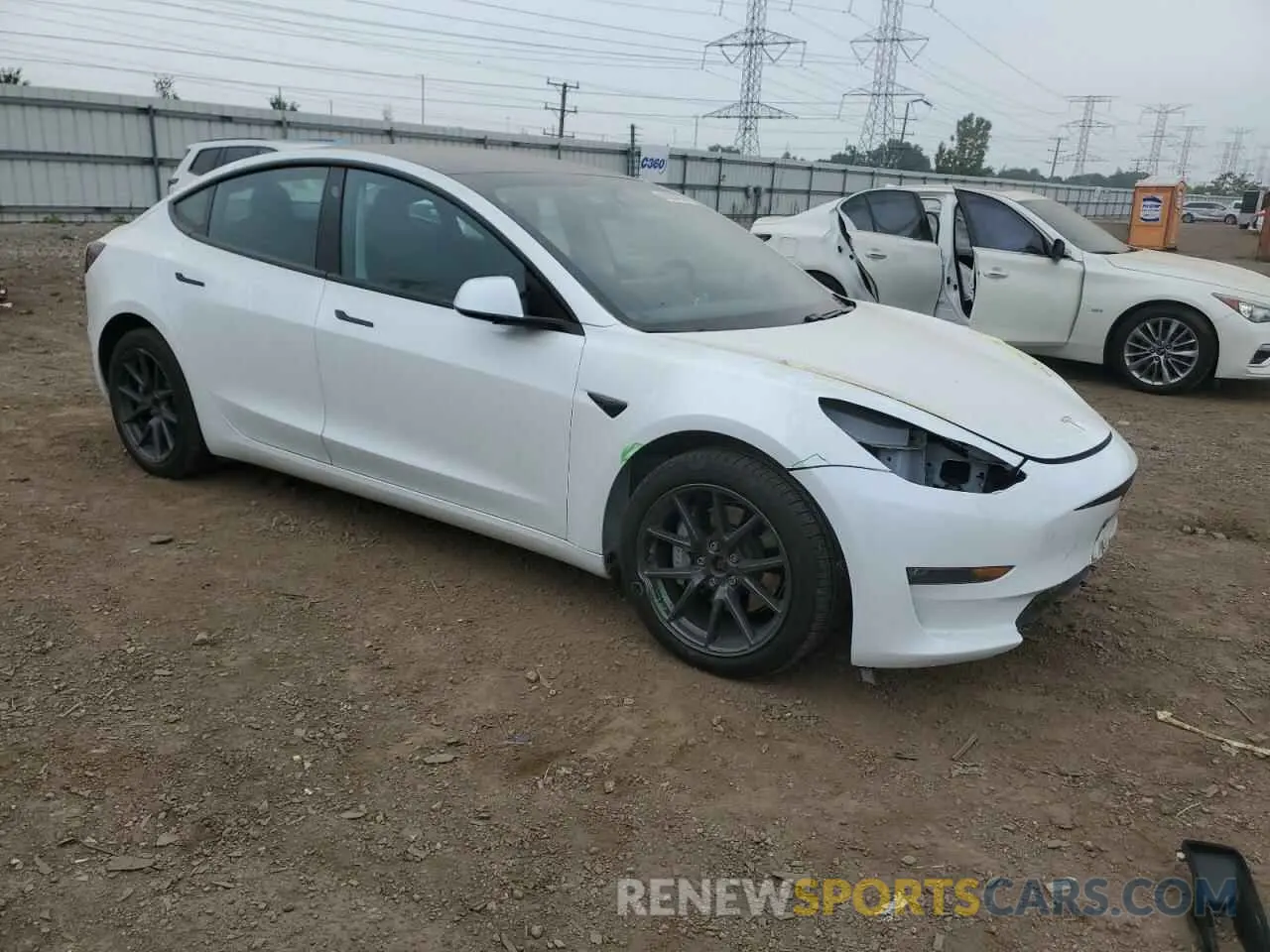 4 fotografías del automóvil dañado 5YJ3E1EBXMF055299 TESLA MODEL 3 2021