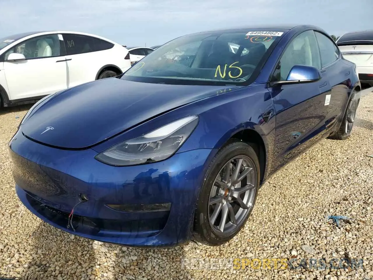 2 fotografías del automóvil dañado 5YJ3E1EBXMF056677 TESLA MODEL 3 2021