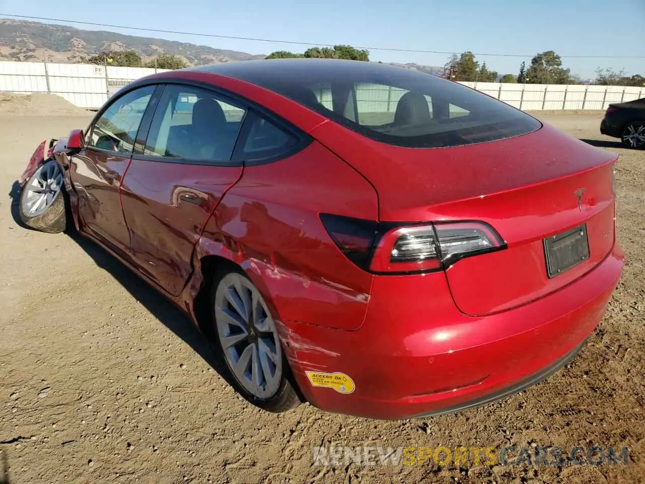 3 fotografías del automóvil dañado 5YJ3E1EBXMF064987 TESLA MODEL 3 2021
