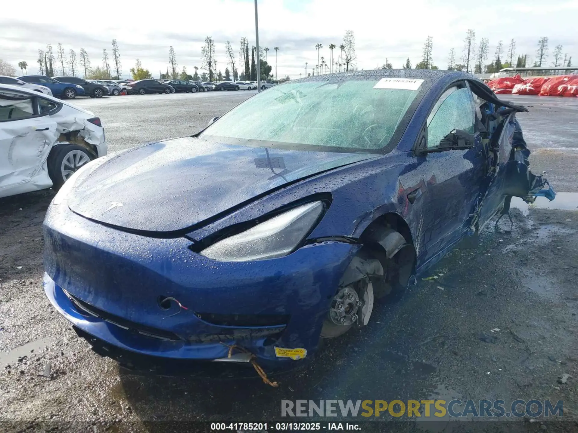 2 fotografías del automóvil dañado 5YJ3E1EBXMF080767 TESLA MODEL 3 2021