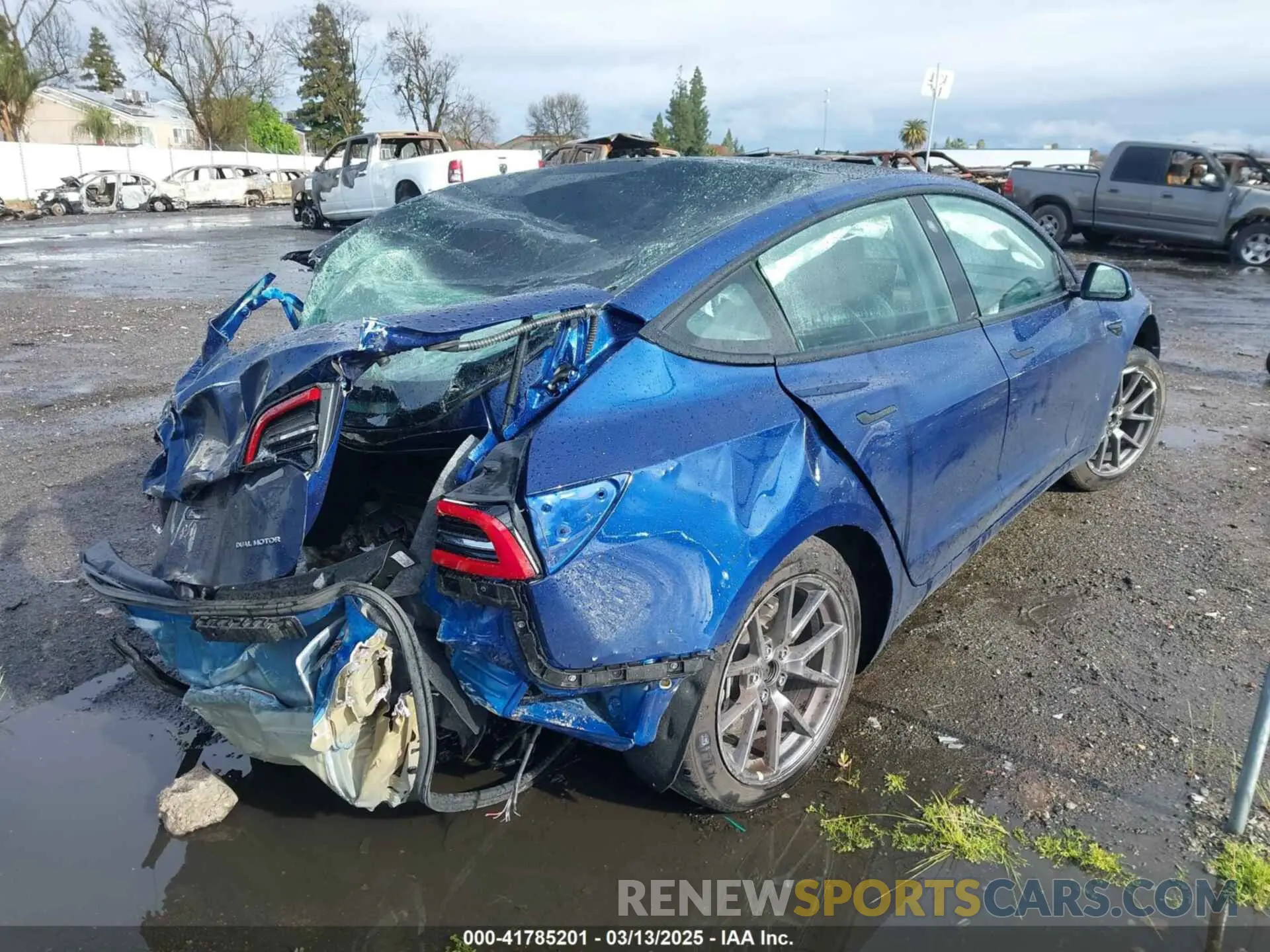 4 fotografías del automóvil dañado 5YJ3E1EBXMF080767 TESLA MODEL 3 2021