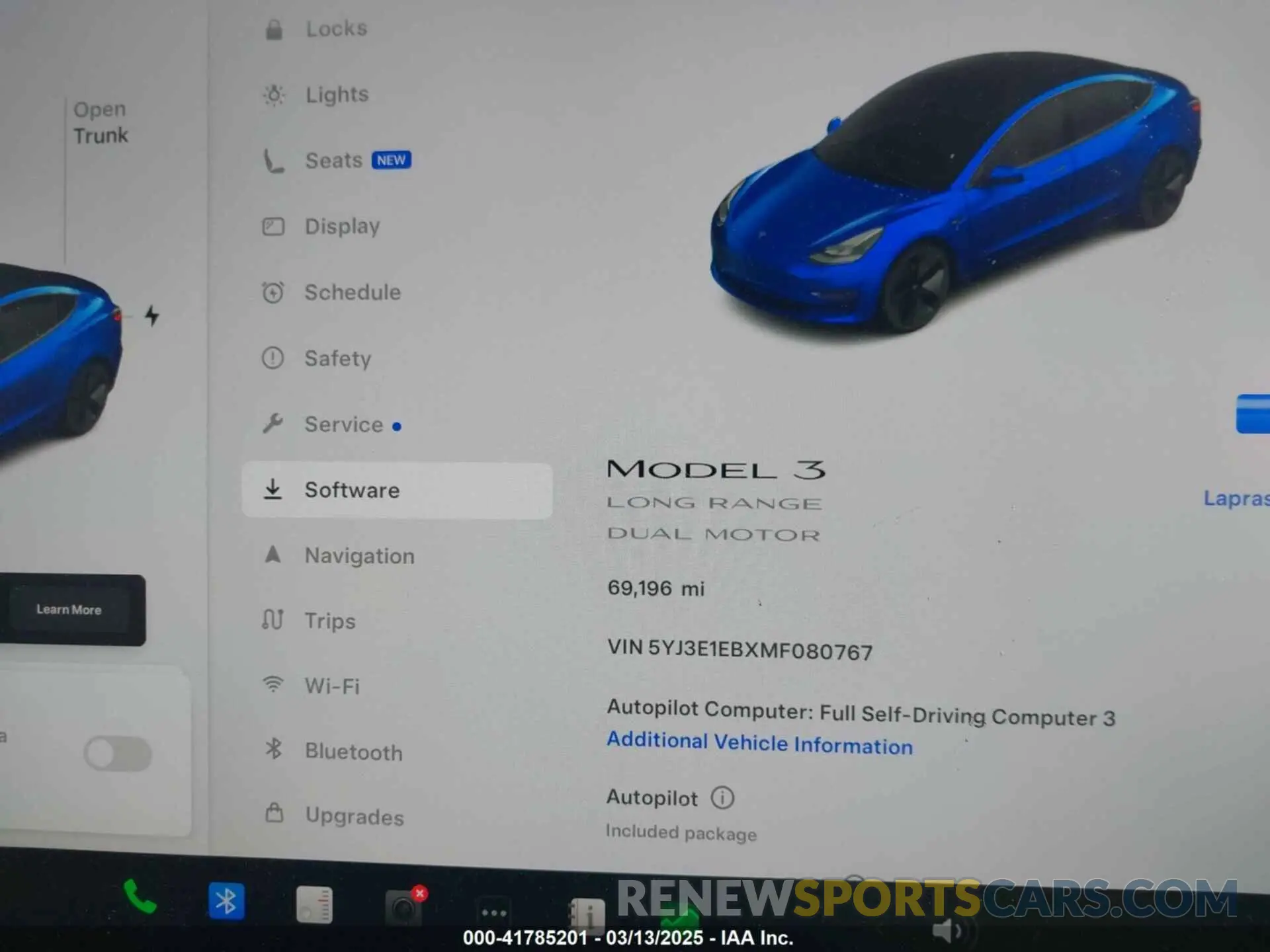 7 fotografías del automóvil dañado 5YJ3E1EBXMF080767 TESLA MODEL 3 2021