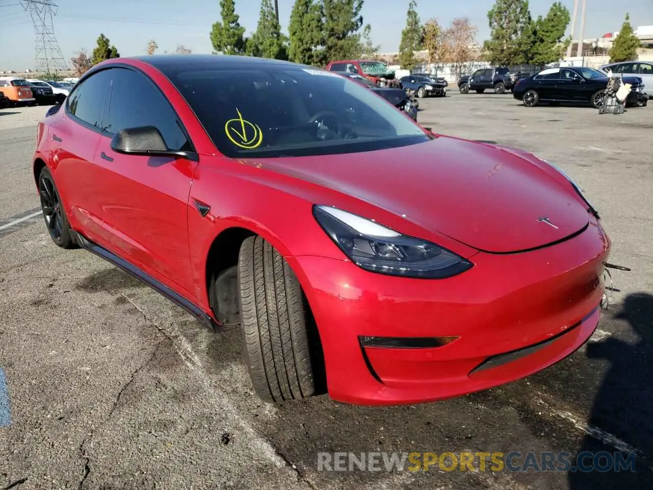 1 fotografías del automóvil dañado 5YJ3E1EBXMF085466 TESLA MODEL 3 2021