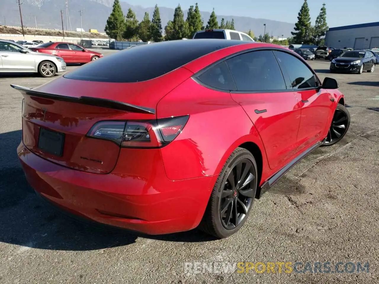 4 fotografías del automóvil dañado 5YJ3E1EBXMF085466 TESLA MODEL 3 2021